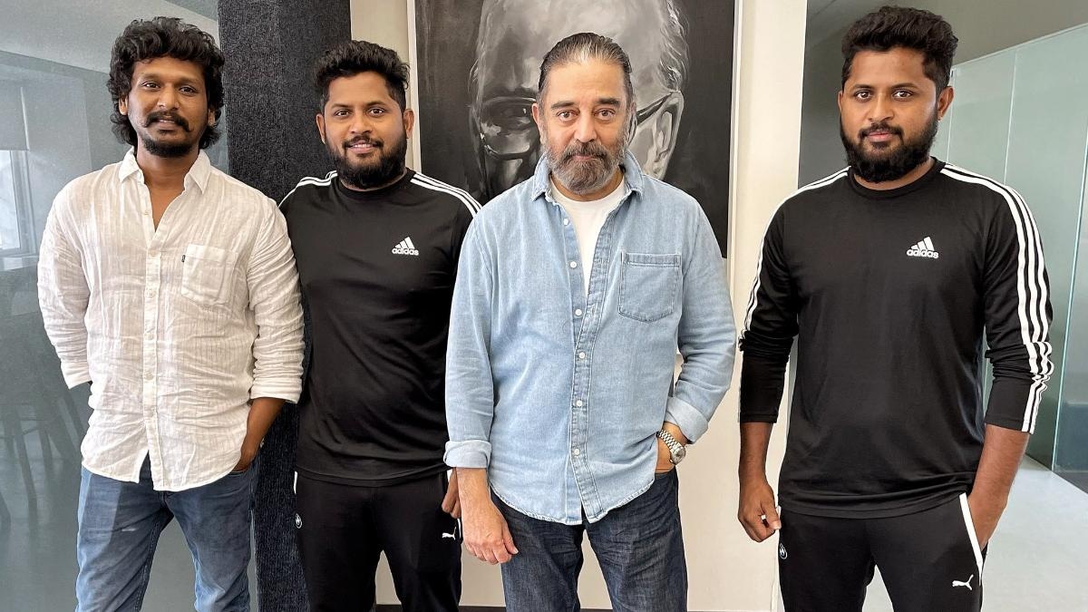 Kamal Haasan and Lokesh Kanagaraj welcome stunt directors Anbariv to Vikram team