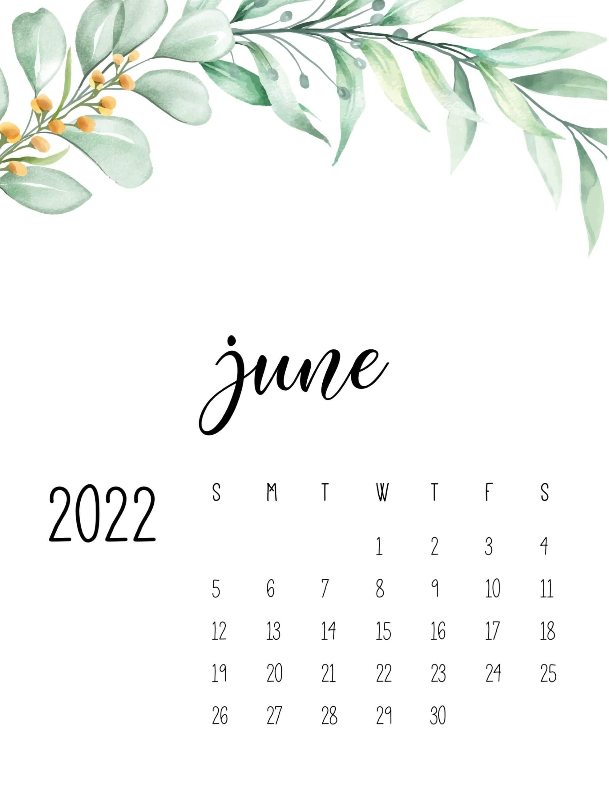 Cute June Calendar 2022 Floral Printable Template For Kids, Students – Sams On Ovasha