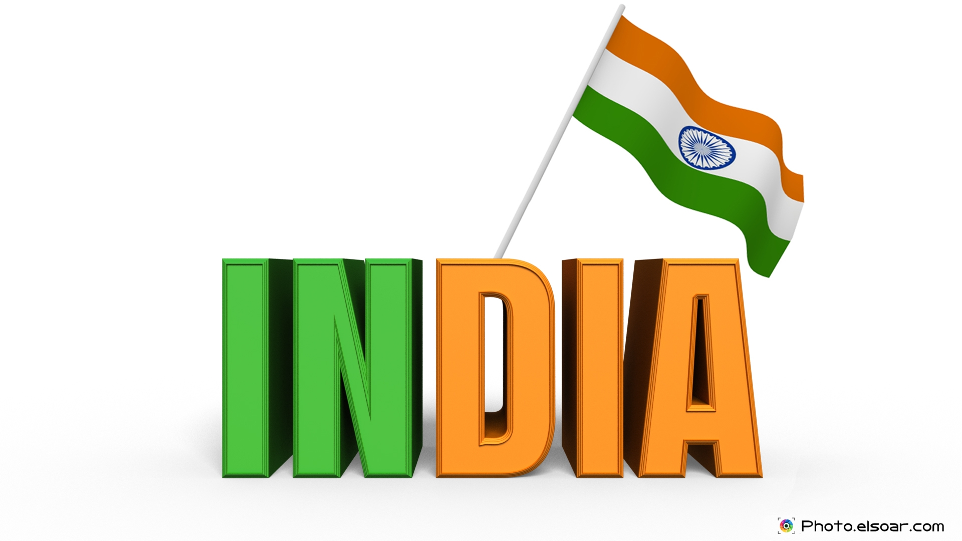 India 3D Text With The Stylish Indian Flag Wallpaper