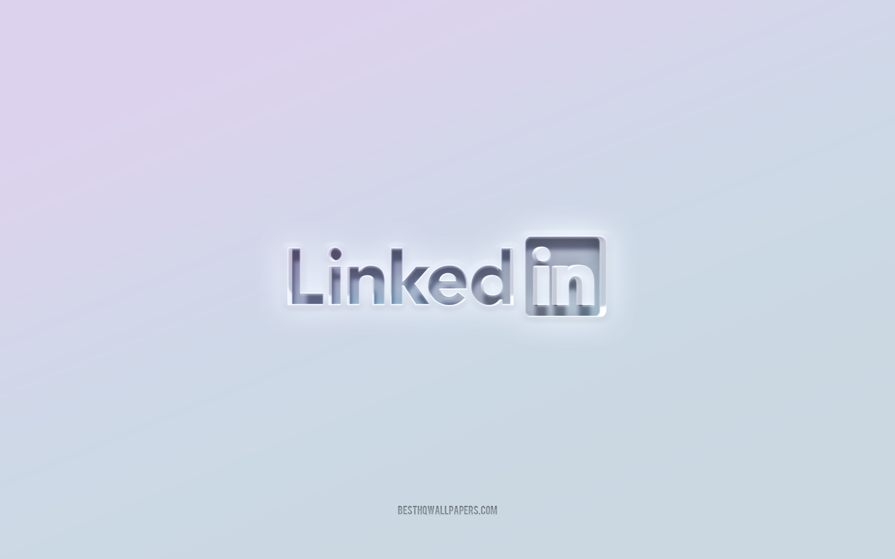 Download wallpaper LinkedIn logo, cut out 3D text, white background, LinkedIn 3D logo, LinkedIn emblem, LinkedIn, embossed logo, LinkedIn 3D emblem for desktop with resolution 2880x1800. High Quality HD picture wallpaper