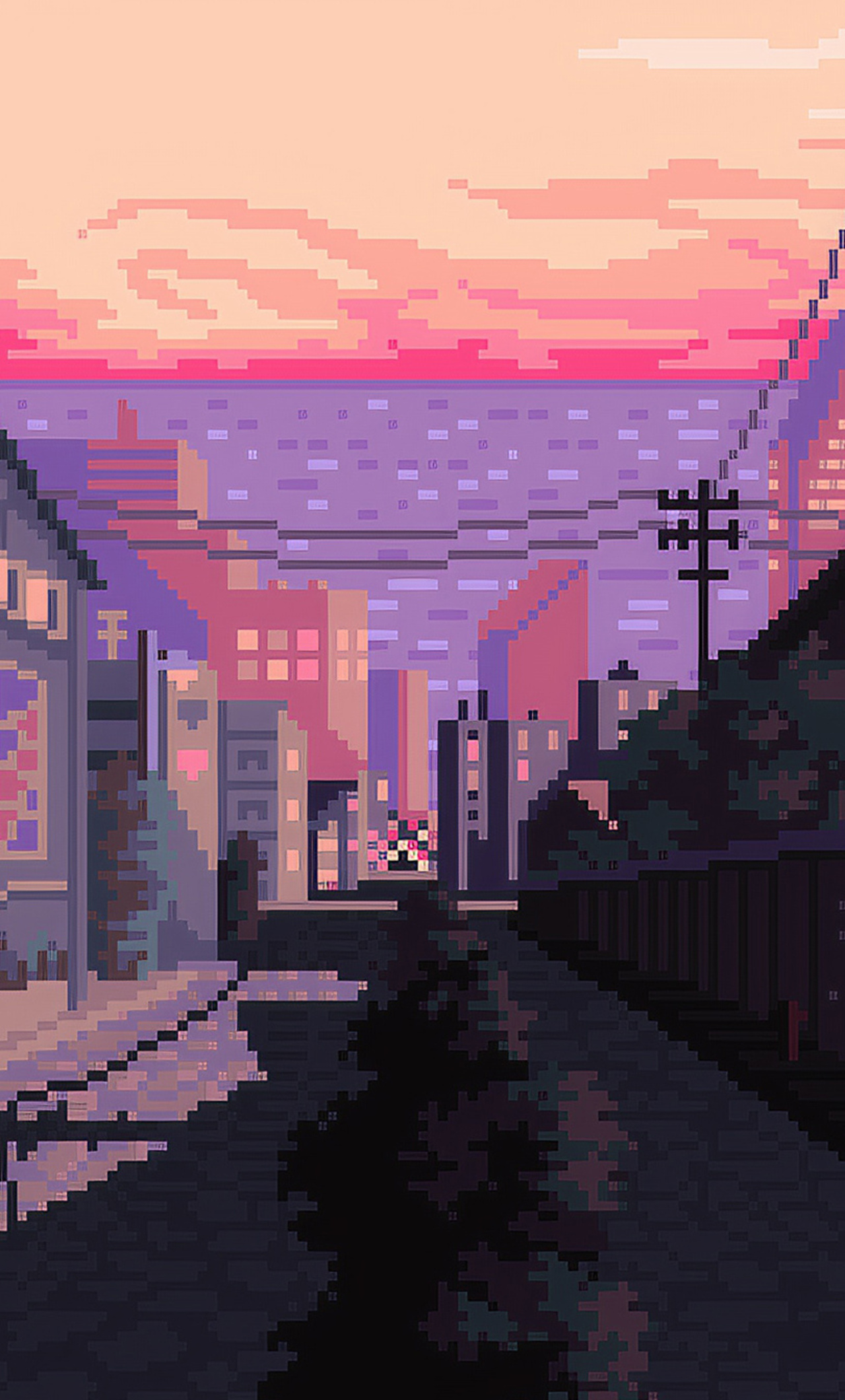 Late Afternoon Pixel Art iPhone HD 4k Wallpaper, Image, Background, Photo and Picture