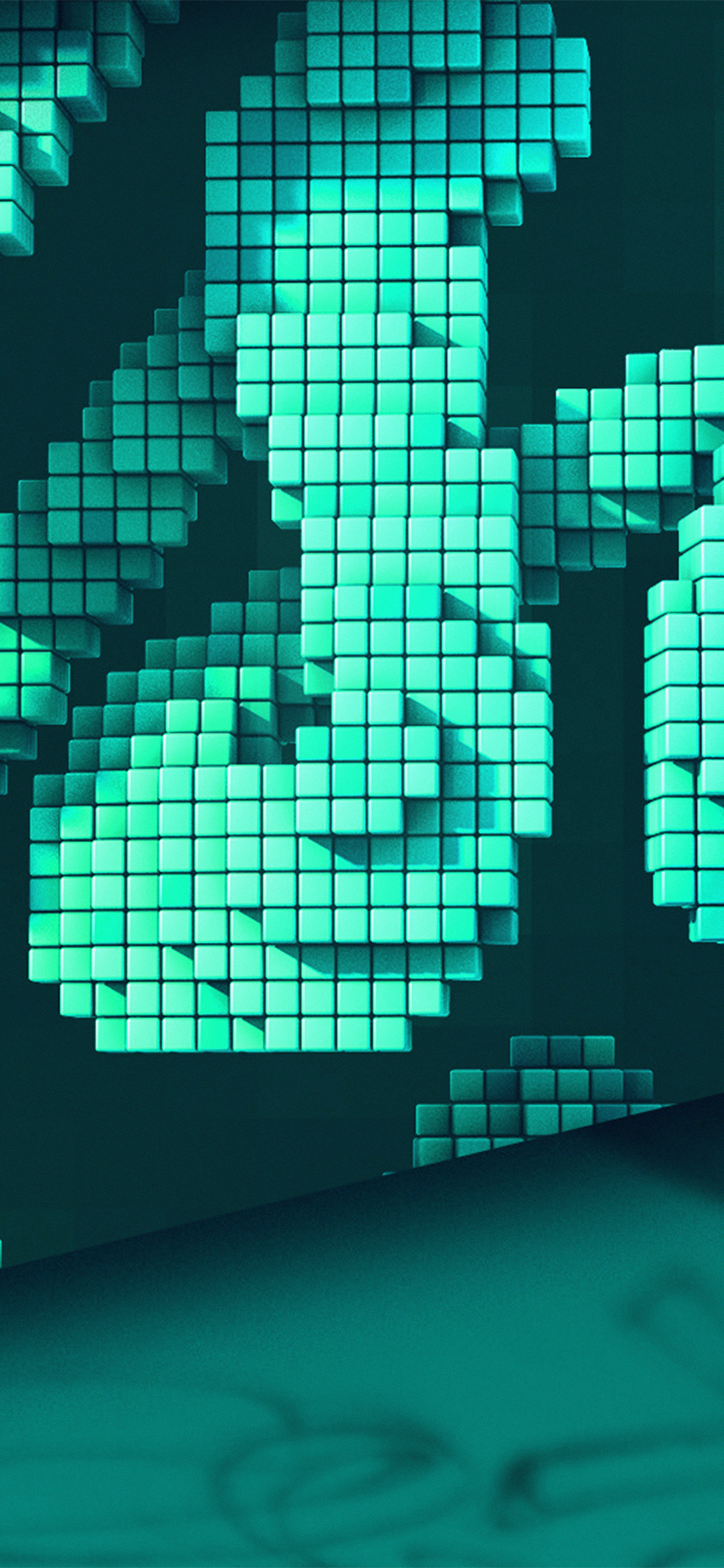 iPhone X wallpaper. digital pixel art green pattern background