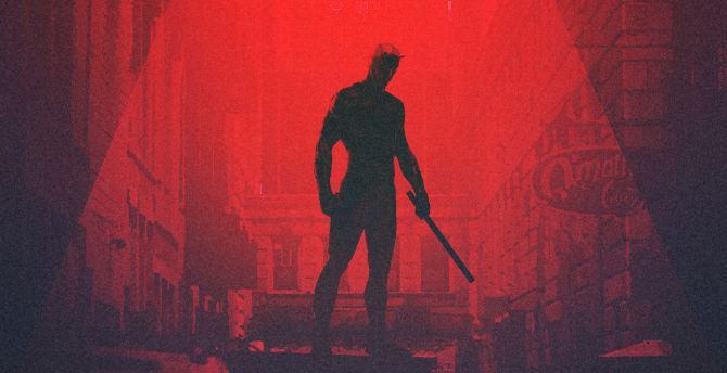 Daredevil, superhero, minimalism, artwork wallpaper, HD image, picture, background, c1d3b4