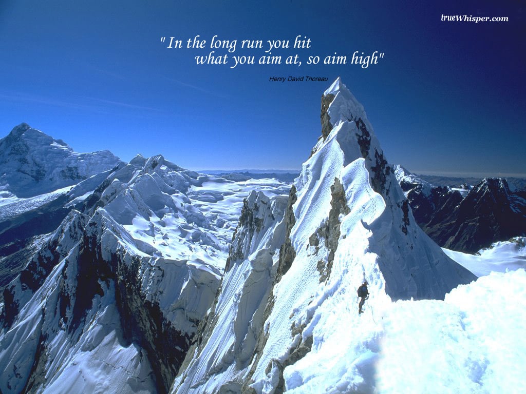 Motivational Wallpaper on Aim High: Quote By Henry David thoreau