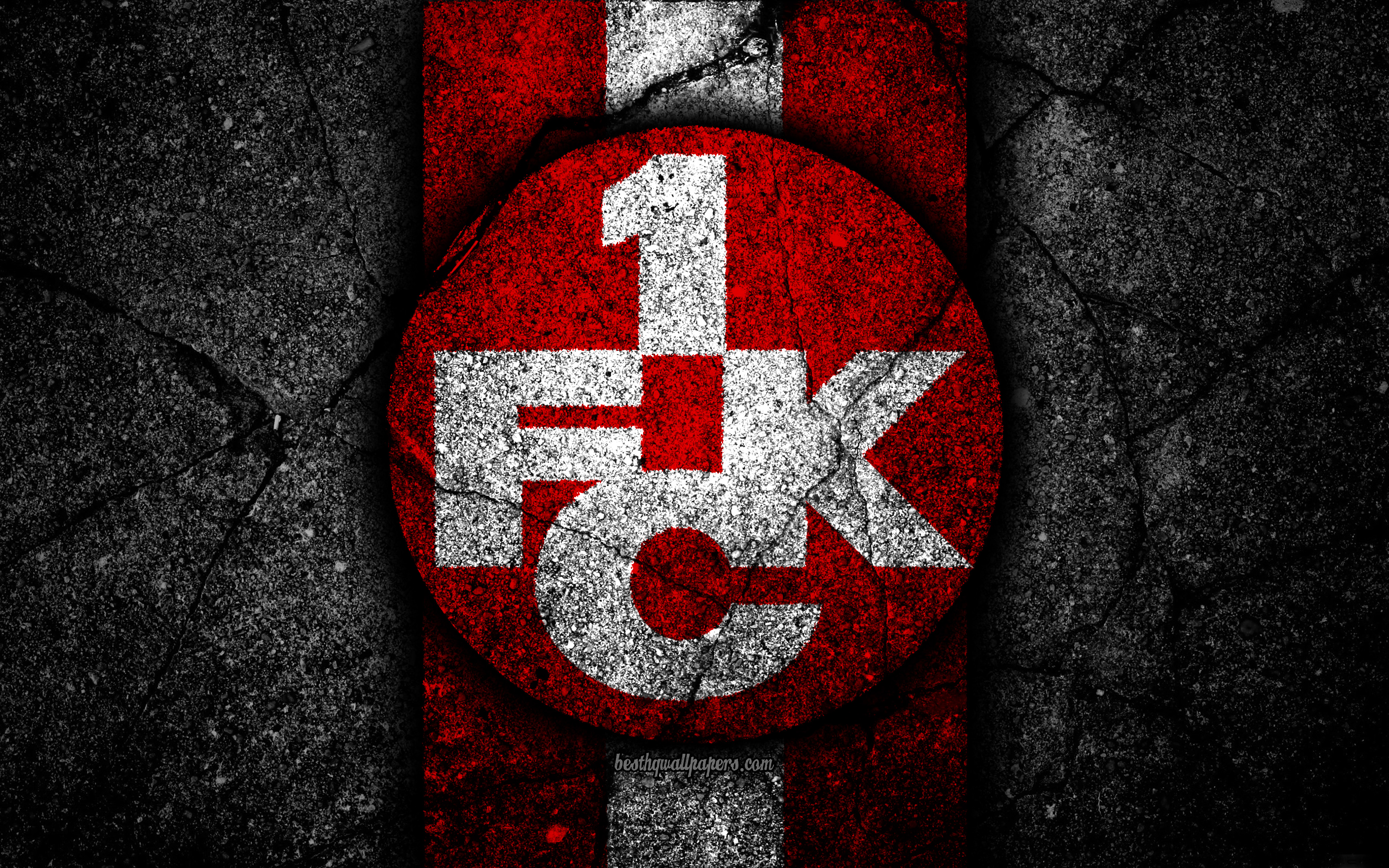 Download wallpaper Kaiserslautern FC, 4k, grunge, logo, Bundesliga 2, creative, German football team, black stone, Kaiserslautern, emblem, asphalt texture, Germany, FC Kaiserslautern for desktop with resolution 3840x2400. High Quality HD picture