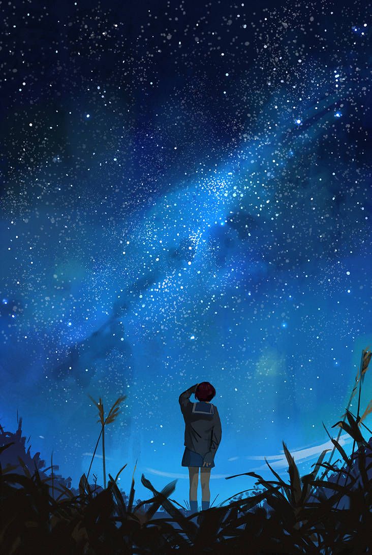 anime night sky