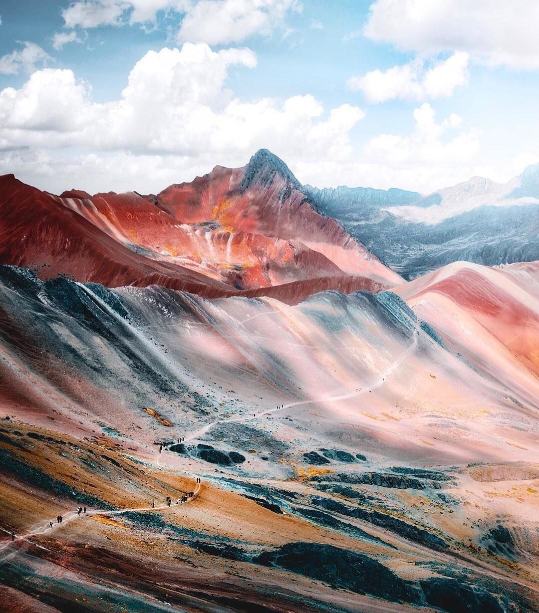 Painted By Nature. Montaña De Colores, Or Rainbow Mountain, Is An Uncommonly Colored Peak Hidden Deep In Th. Rainbow Mountains Peru, Rainbow Mountain, Peru Travel