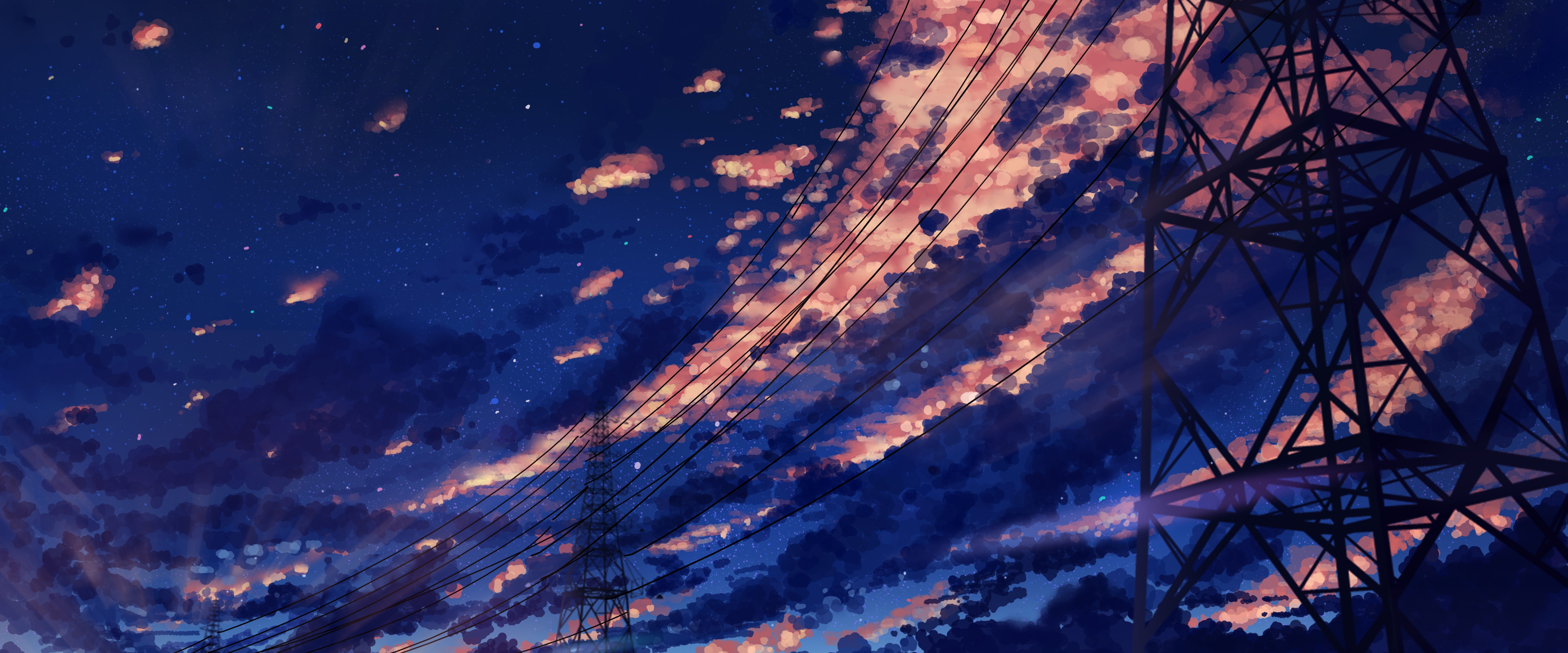 Sky Clouds Sunrise Scenery Anime 8K Wallpaper
