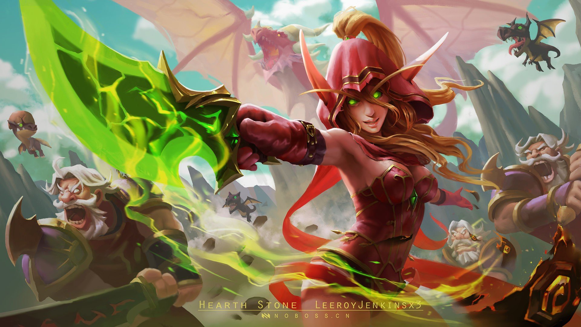 Valeera Sanguinar, Blood Elf, Sword, Hearthstone: Heroes of Warcraft, World of Warcraft, Video games, Artwork Wallpaper HD / Desktop and Mobile Background