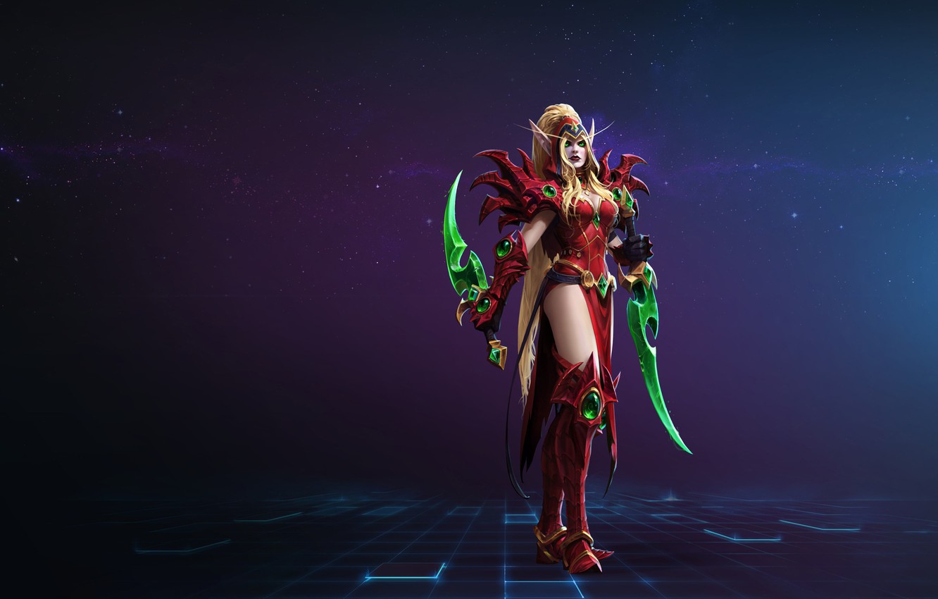 Wallpaper girl, art, hero, WoW, World of Warcraft, swords, the robber, bloody elf, hots, Valeera Sanguinar, Hearthstone, Valira, Sanguinar, heros of the storm image for desktop, section игры