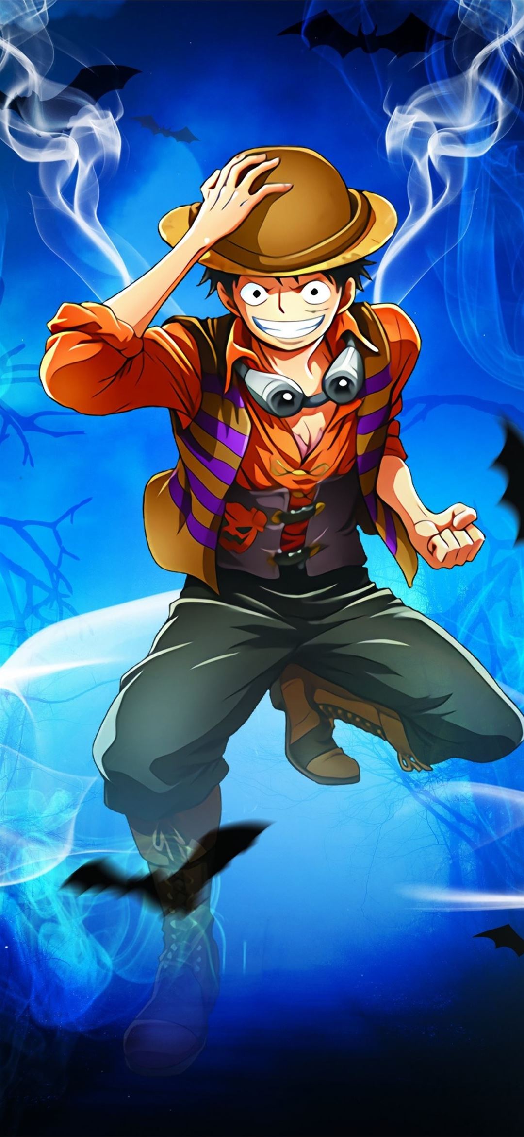 Luffy Straw Hat Pirates One Piece Smiling Monkey D. iPhone Wallpaper Free Download