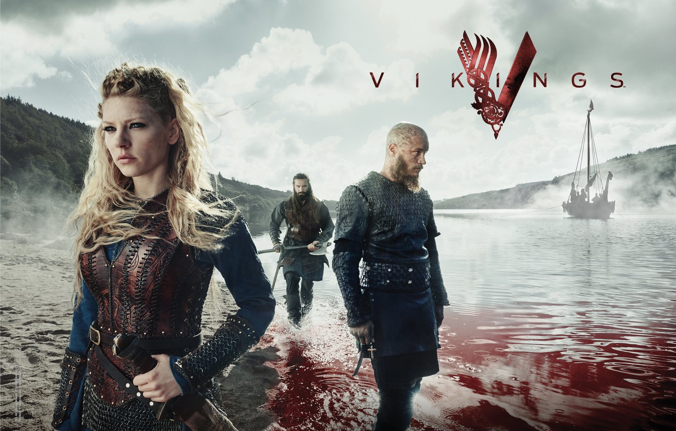 Wallpaper blood, the series, the fjord, Vikings, The Vikings, Katheryn Winnick, Travis Fimmel, Ragnar Lodbrok image for desktop, section фильмы