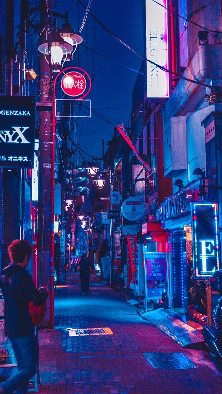 neo tokyo wallpaper, blue, neon, metropolis, metropolitan area, magenta