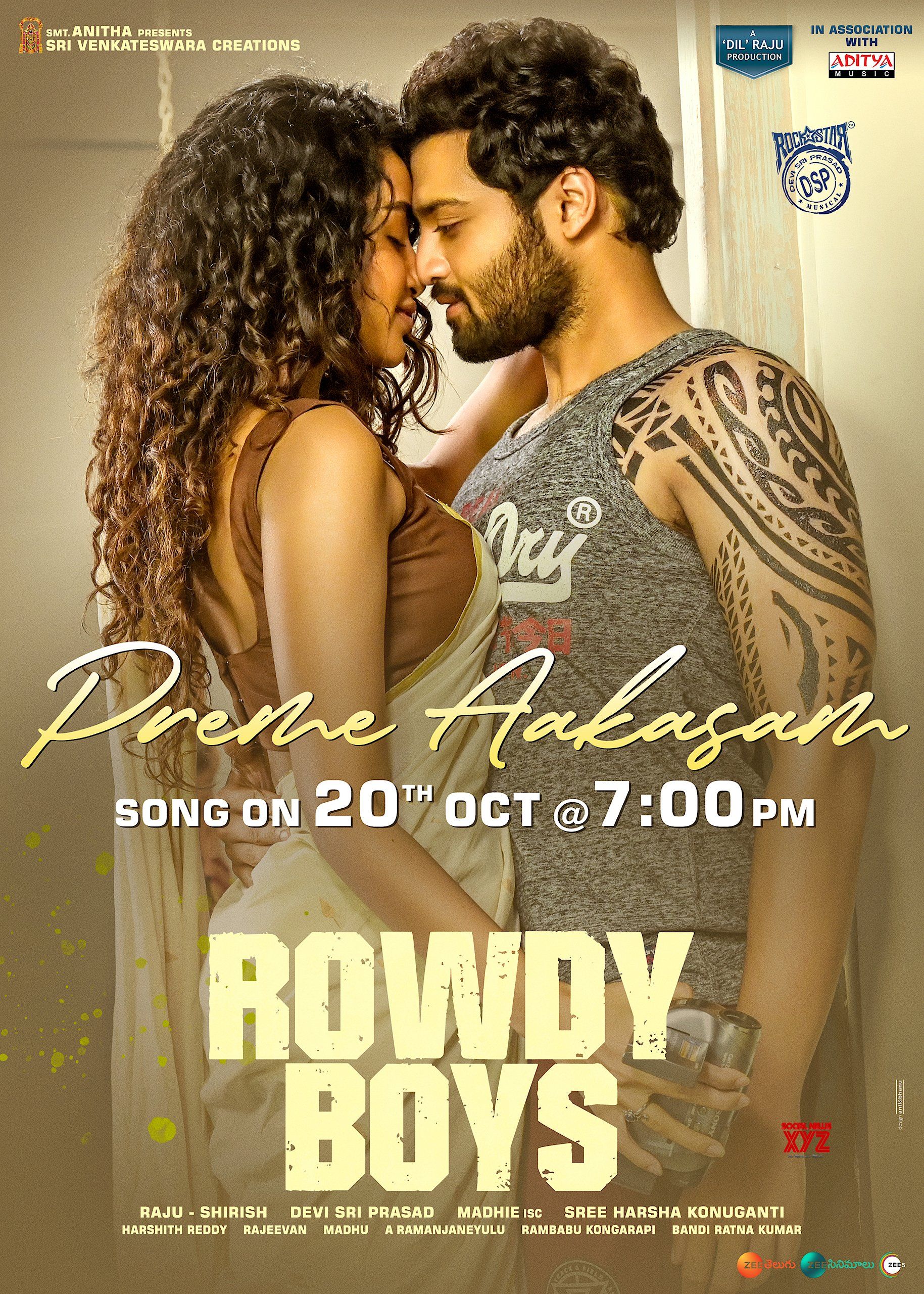 Ashish And Anupama Parameswaran's Rowdy Boys Movie Song Poster And Still News XYZ. Movies for boys, Movie songs, Boys posters