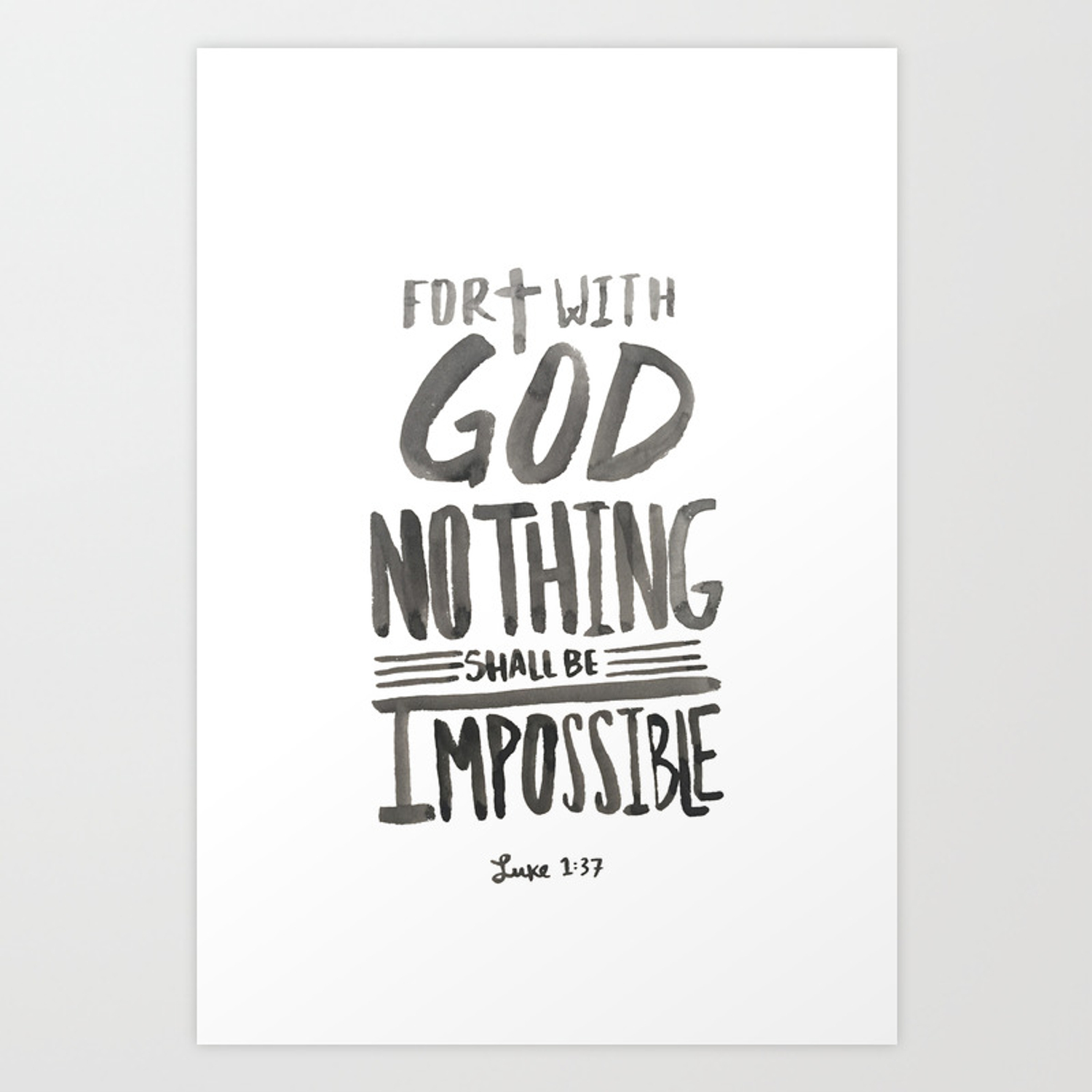 Luke 1:37 Art Print