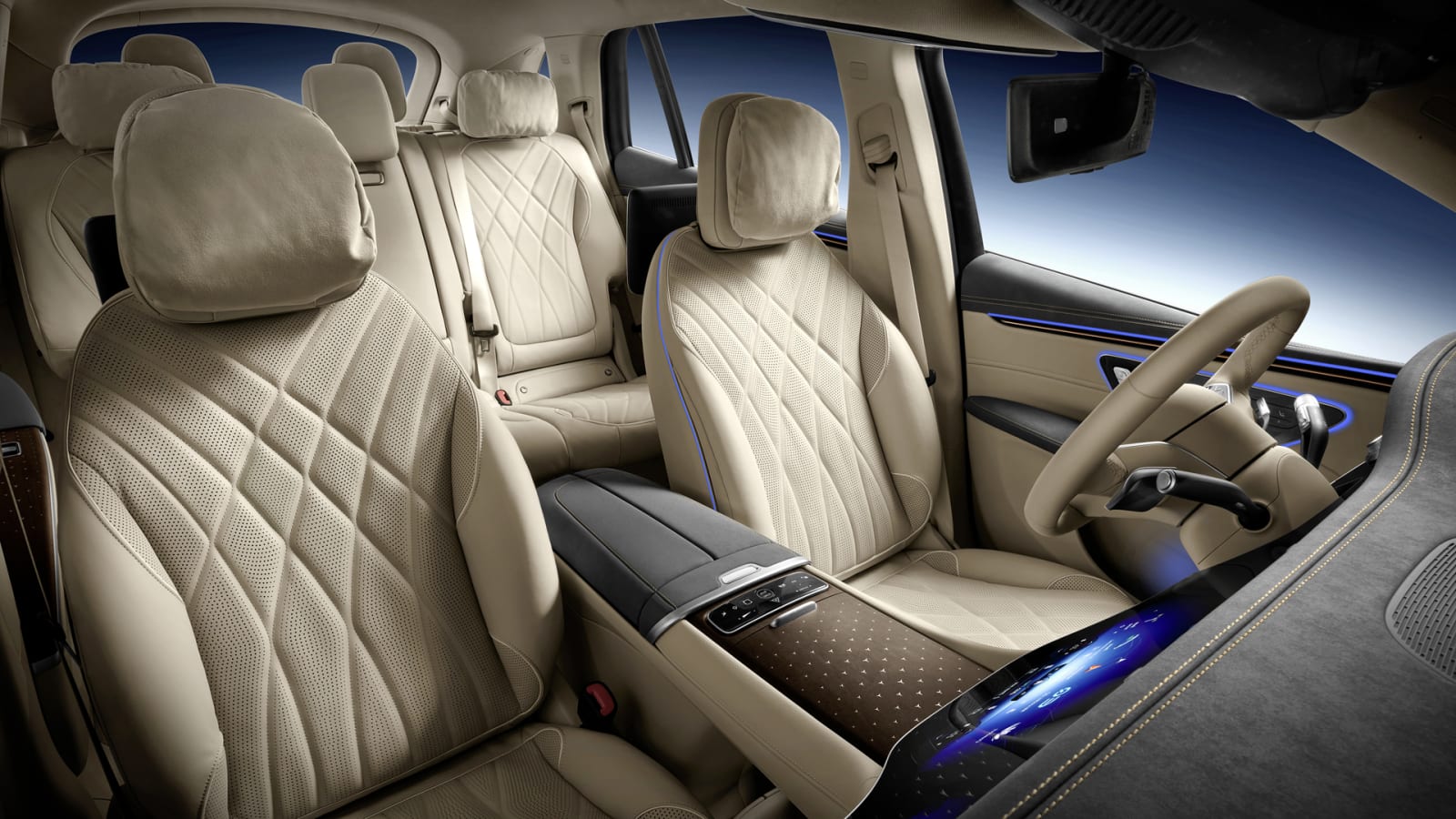 Mercedes Benz EQS SUV Interior Shows Its Screens And Seats To The World