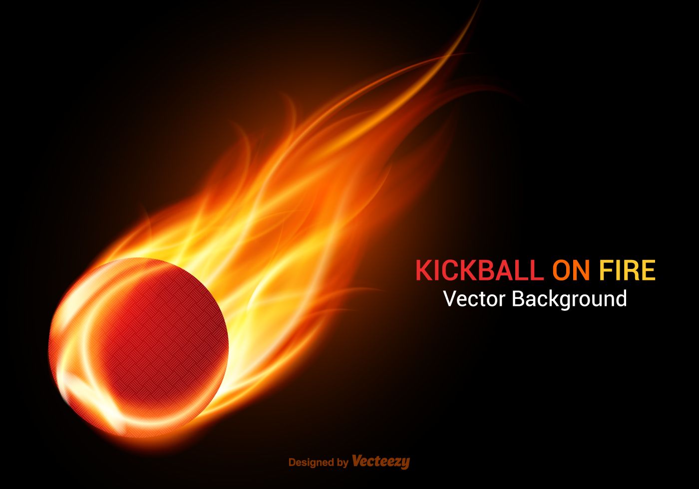 Free Kickball On Fire Vector Background. Fire vector, Vector background, Vector
