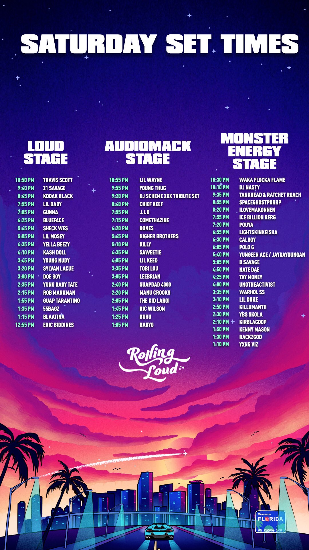 Rolling Loud 2 SET TIMES WALLPAPER