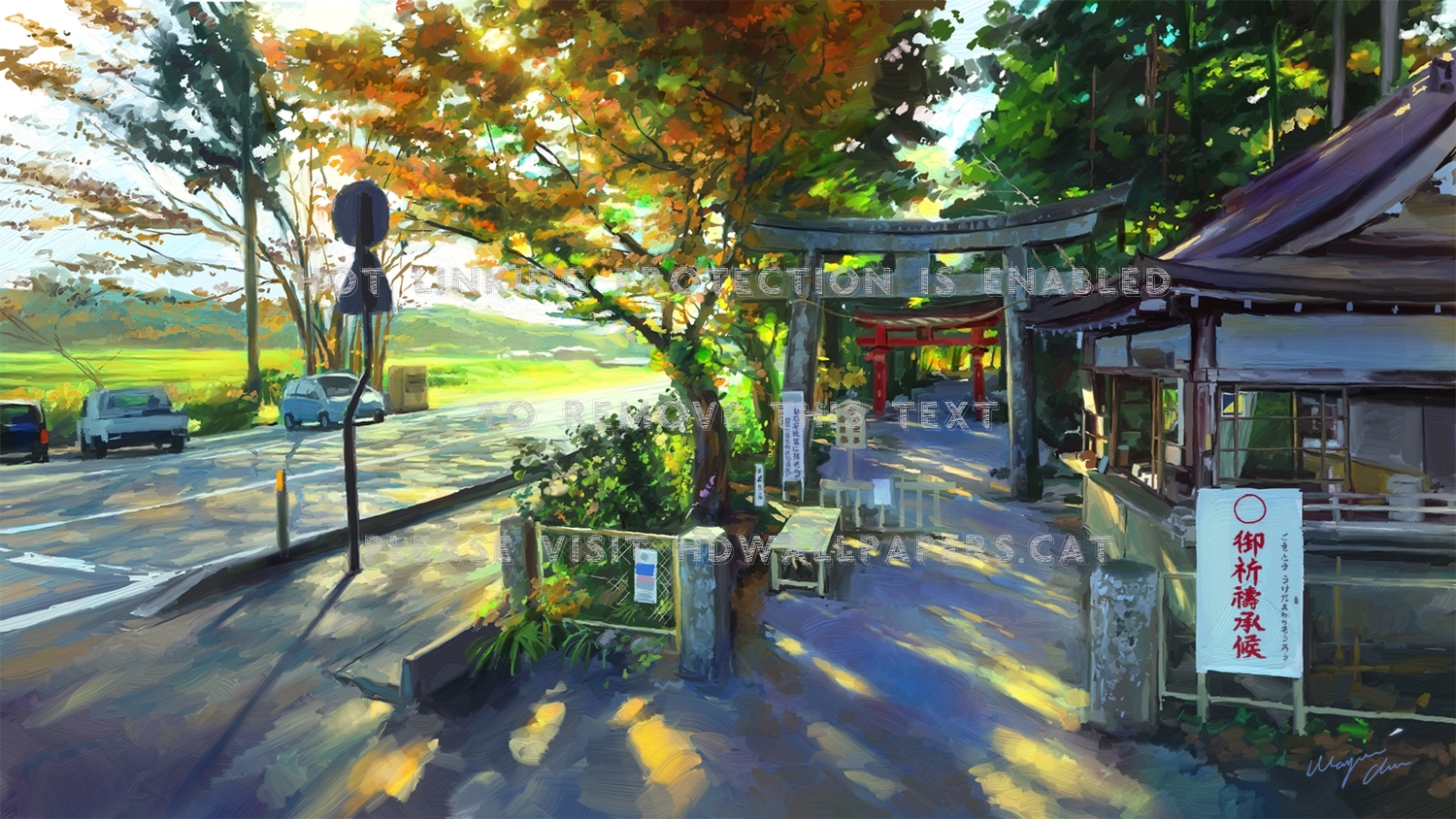 anime scenery japanese orginal art torii