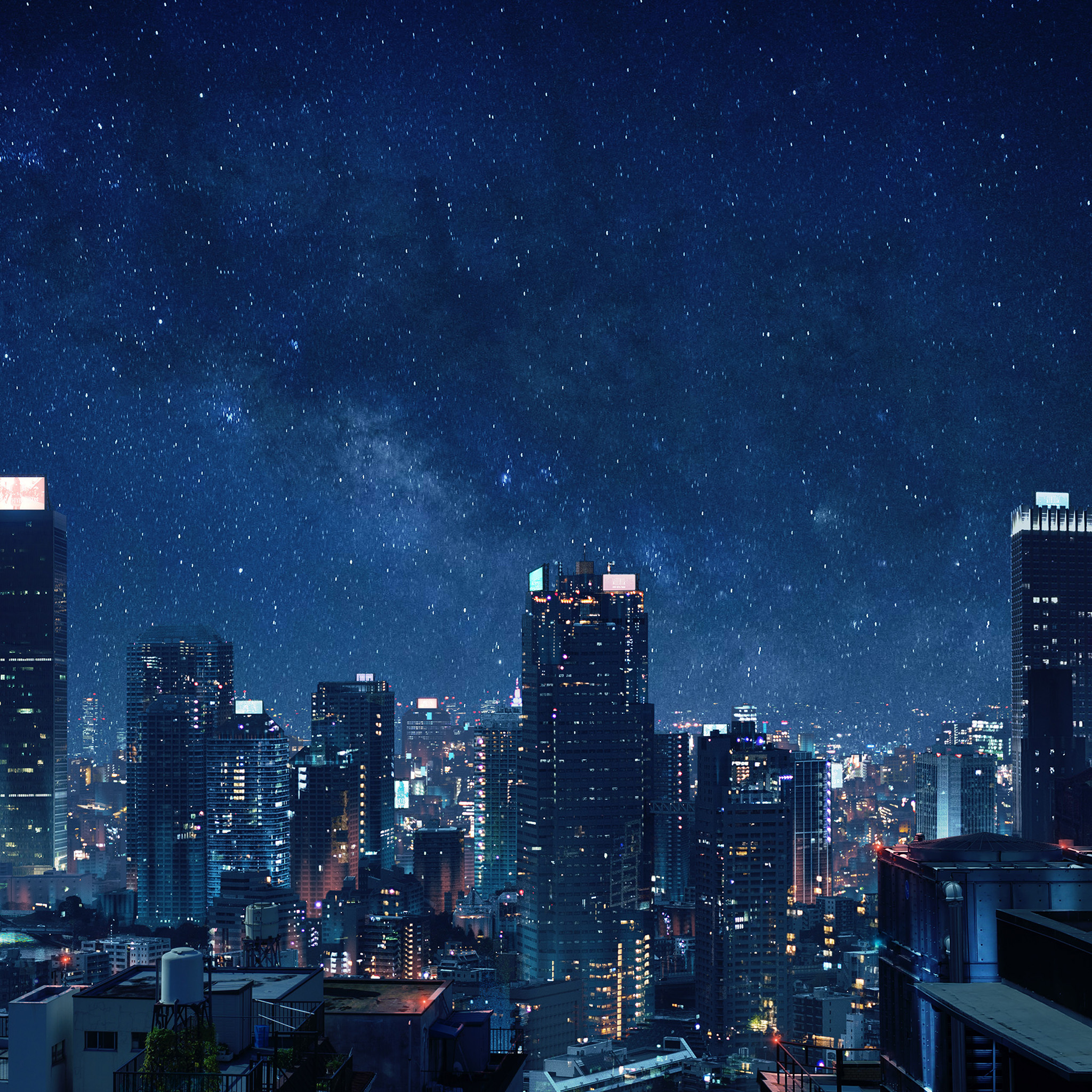 Art Night Anime City Wallpaper