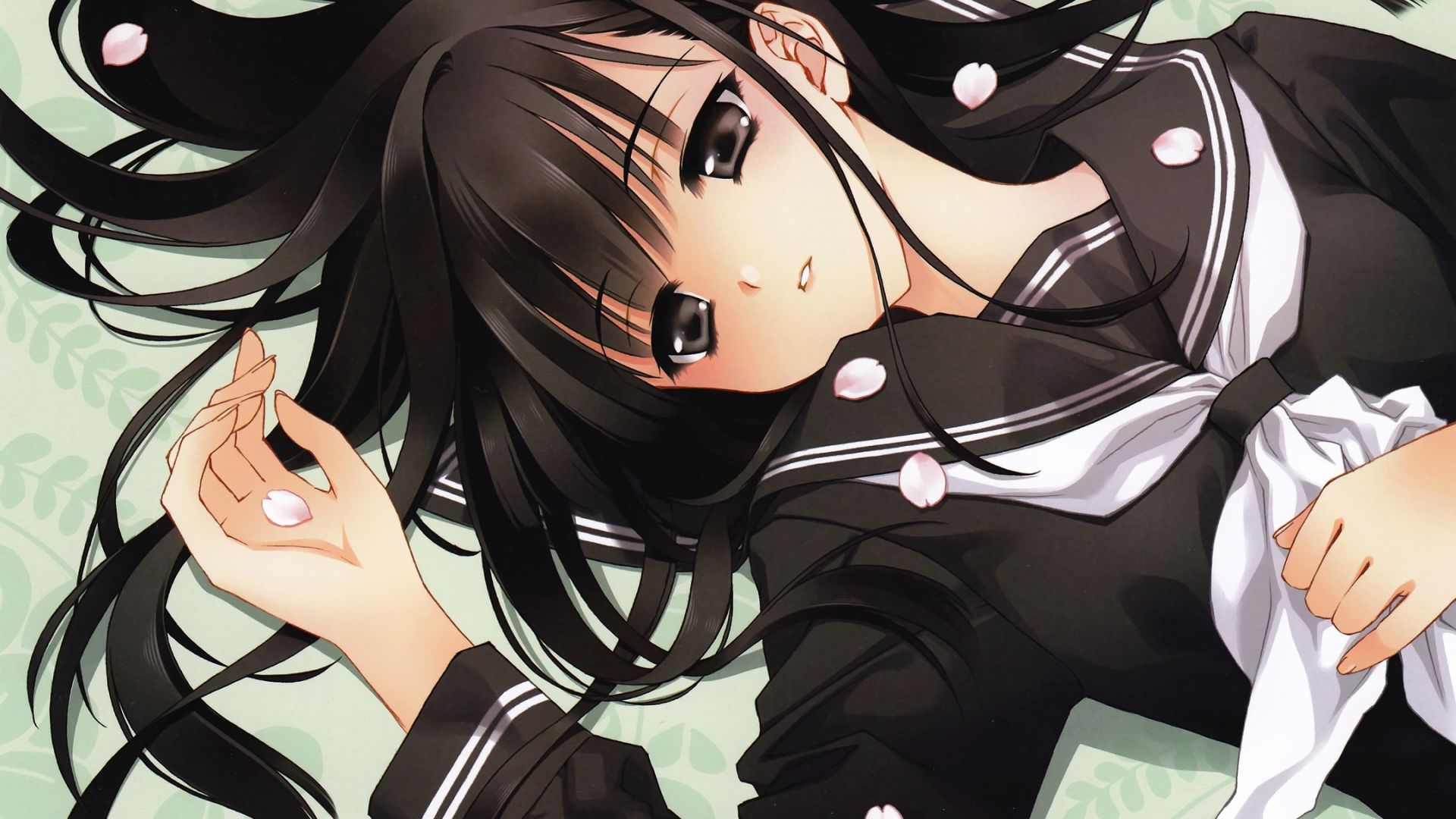 Desktop Wallpapers Lying Down, Sad, Anime Girl, Black Dress, Original, Hd I...