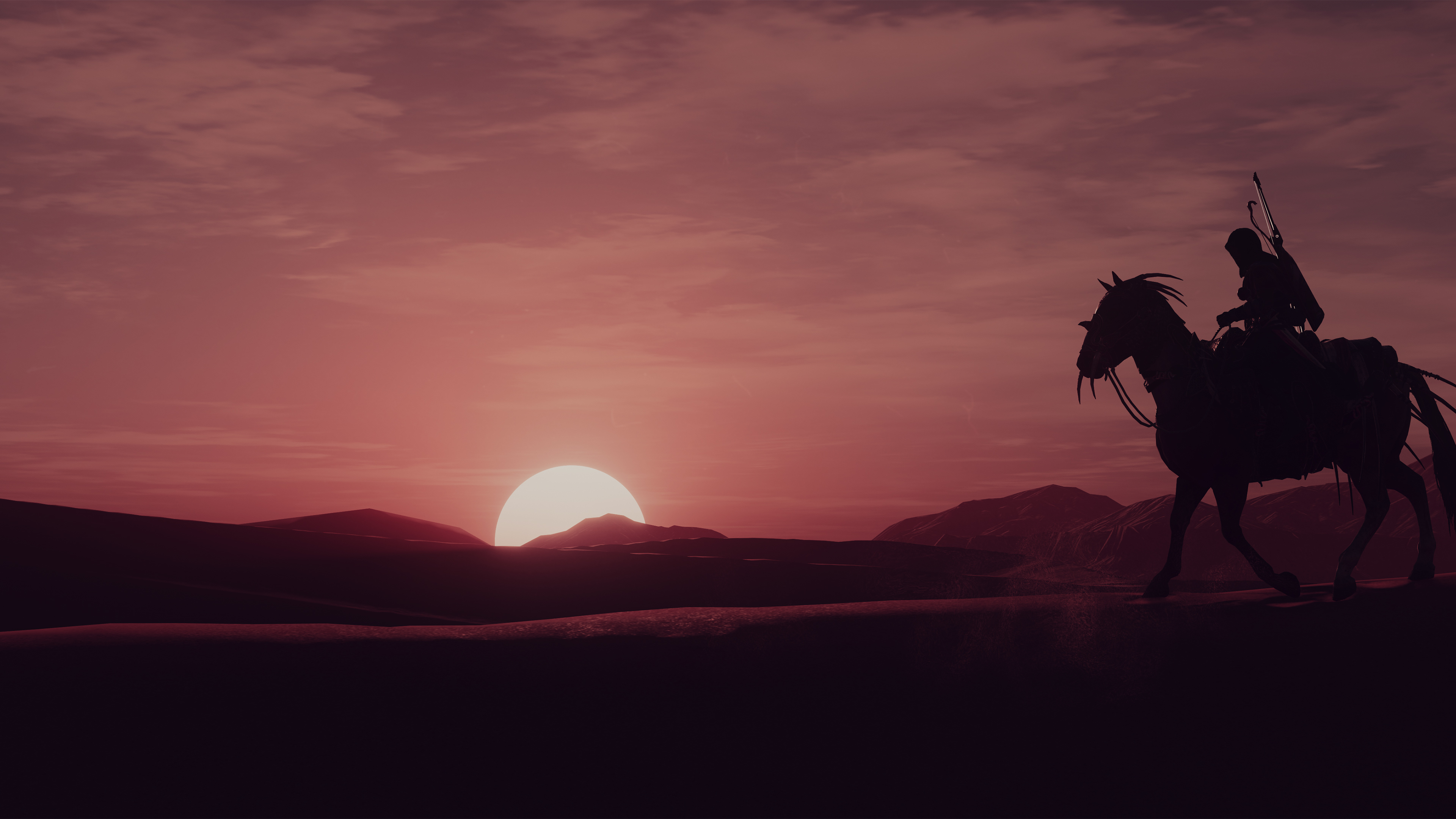 Wallpaper 4k Assassins Creed Origins Sunset Time 4k Wallpaper