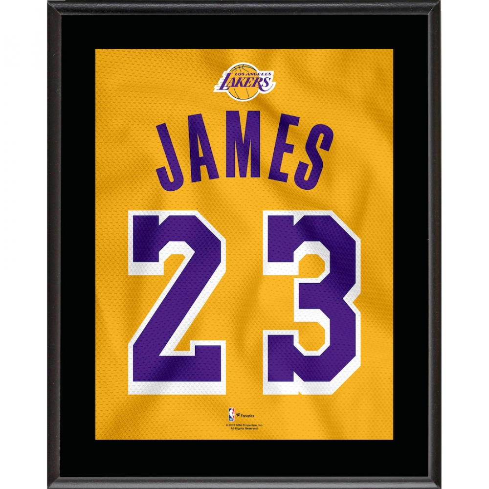 Lebron James Lakers 10.5x13 Custom Framed 2018 19 Jersey Number 23 Poto