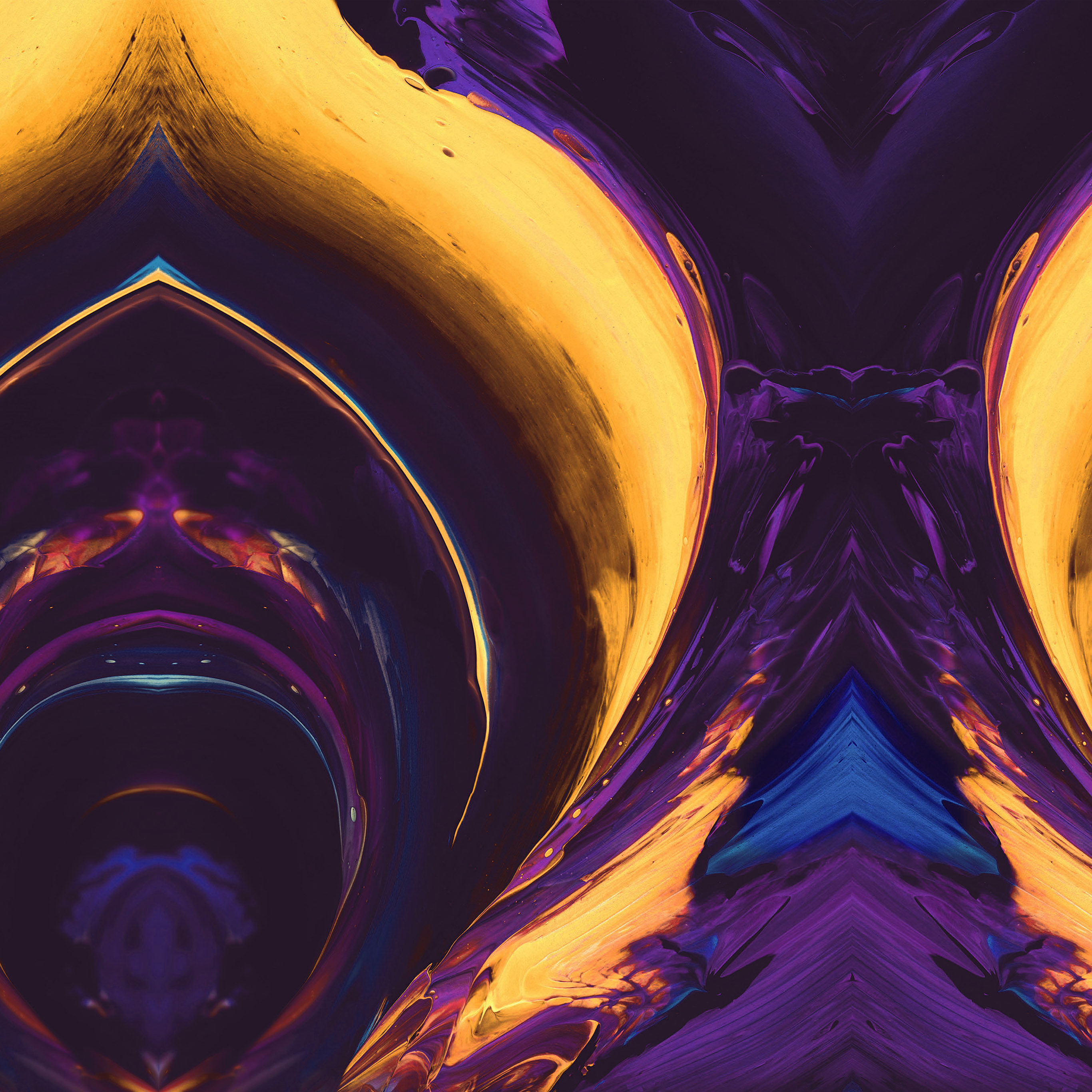 Htc Abstract Art Paint Pattern Purple Yellow Color Wallpaper