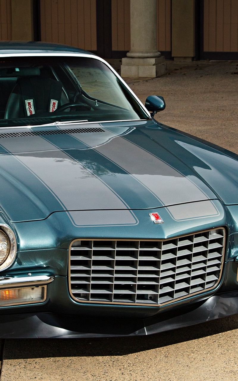 Download Wallpaper 800x1280 1971, Chevrolet, Camaro, Front Bumper, Car, Front View Samsung Galaxy Note Gt N7000, Meizu Mx2 HD Background