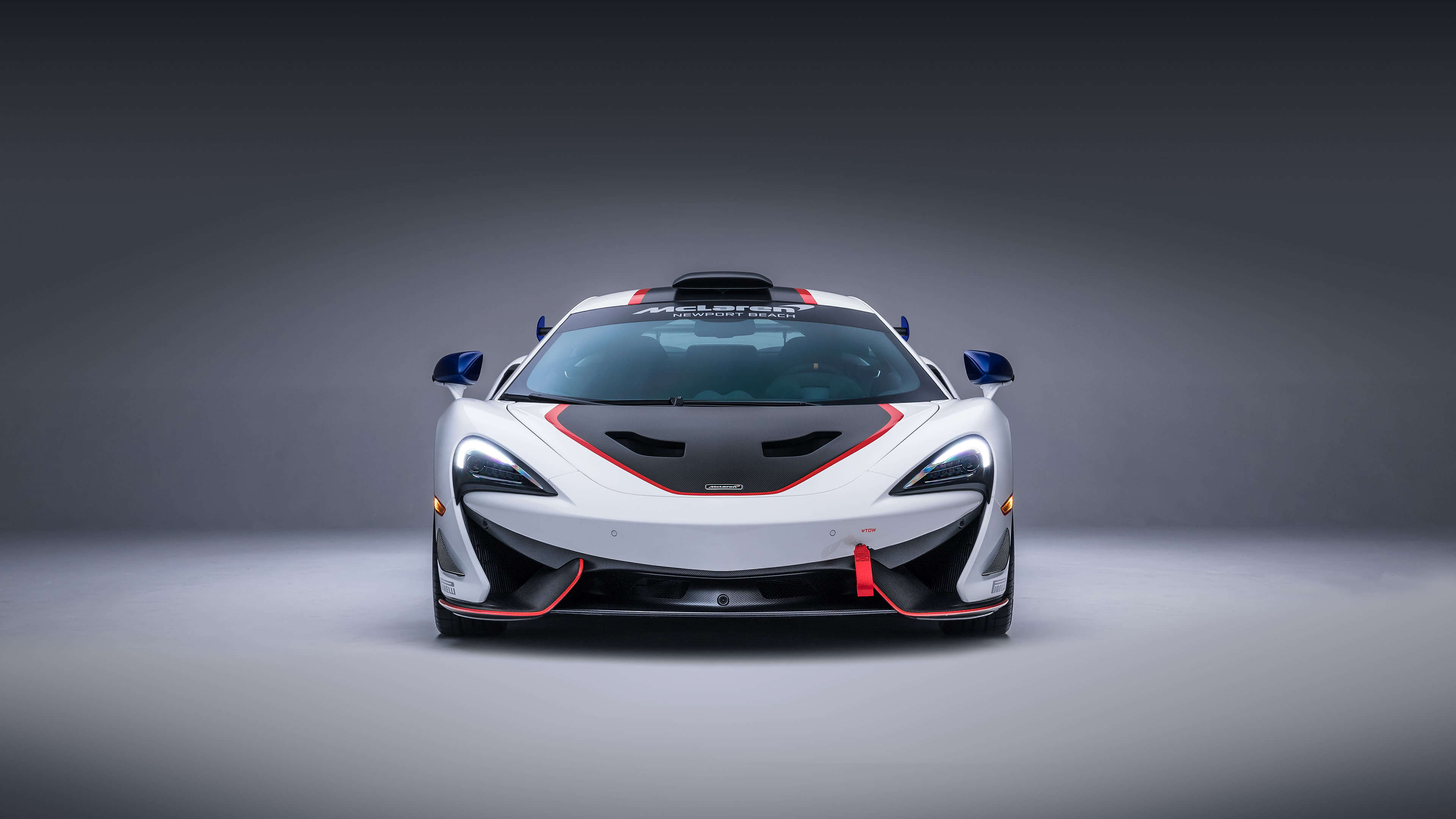 McLaren 570S GT4 MSO X White Front UHD 4K Wallpaper