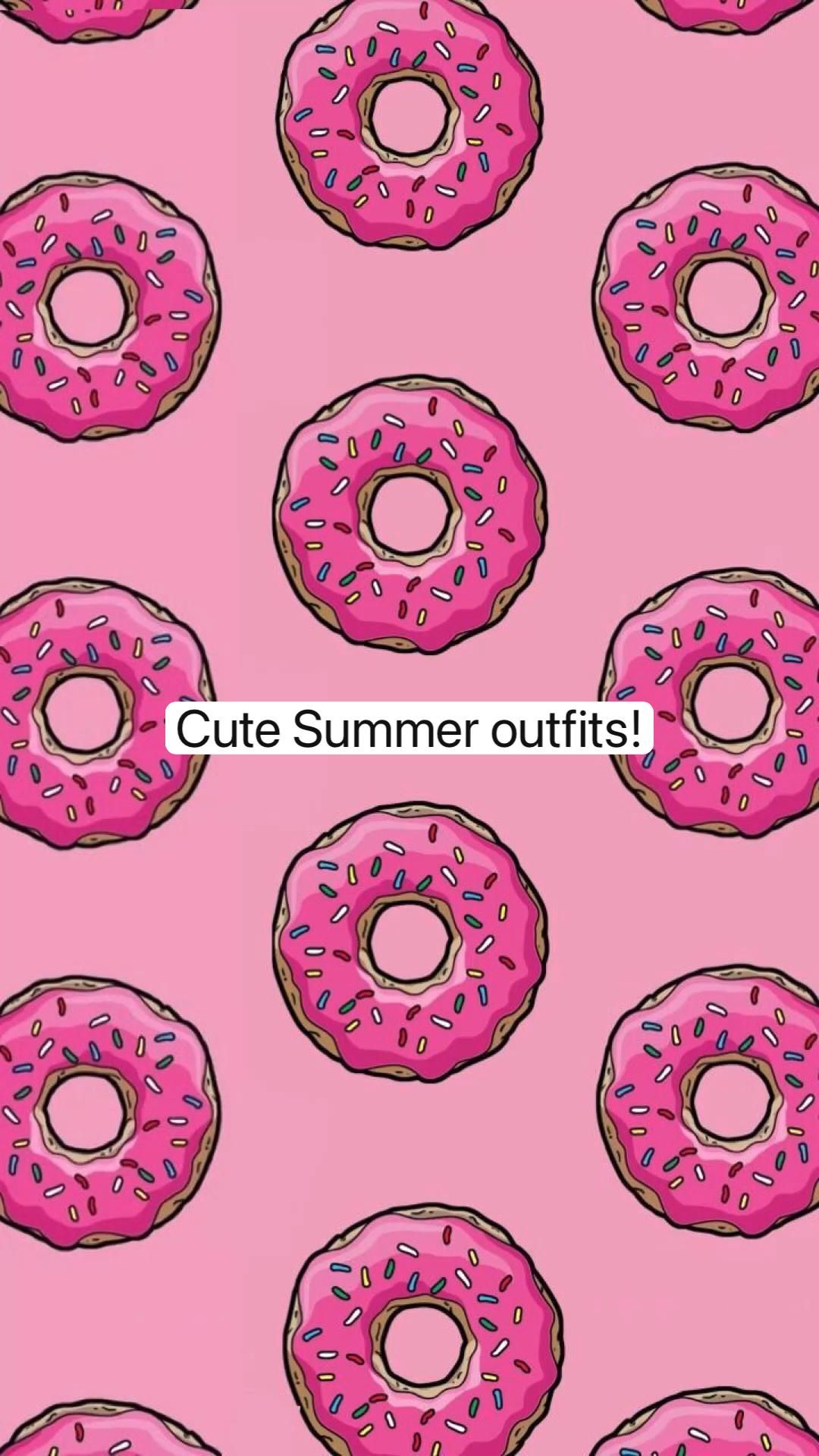 Cute Summer outfits!. Pink donuts wallpaper, Pink wallpaper background, Pink wallpaper