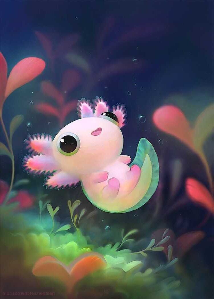 Axolotl Wallpaper. Cute