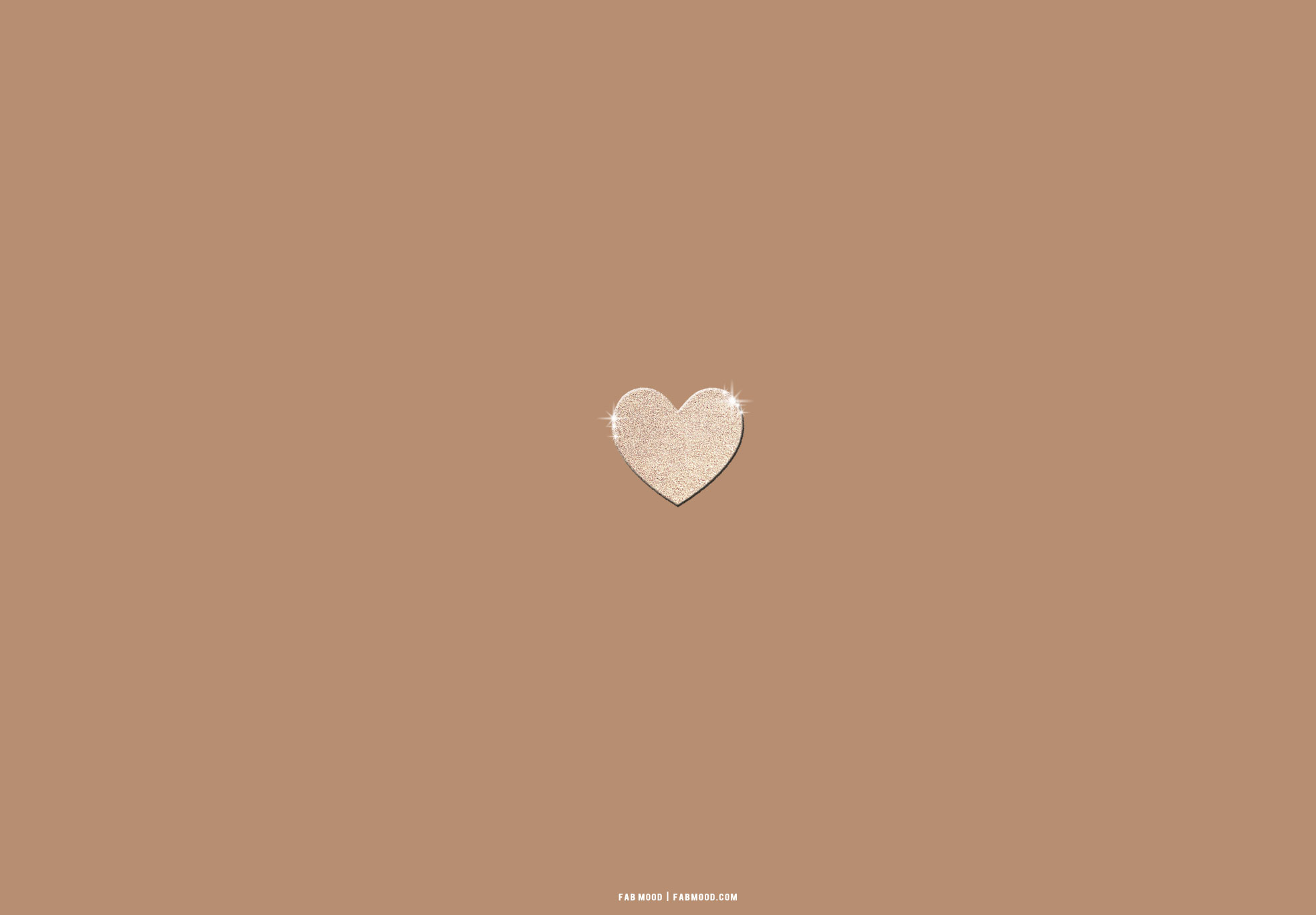 Brown Aesthetic Wallpaper for Laptop, Glitter Love Heart