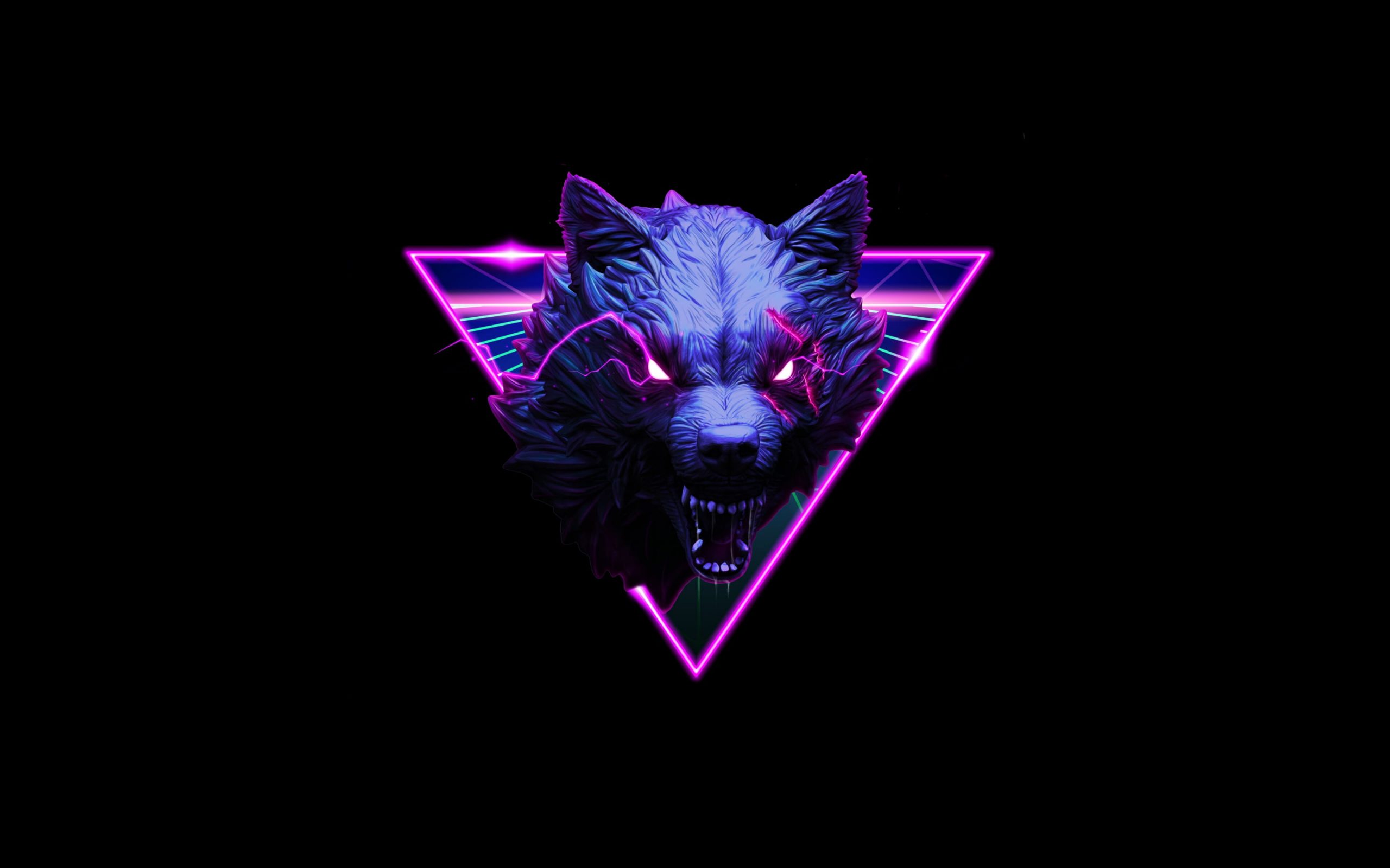 Wolf, Neon Wallpaper • Wallpaper For You