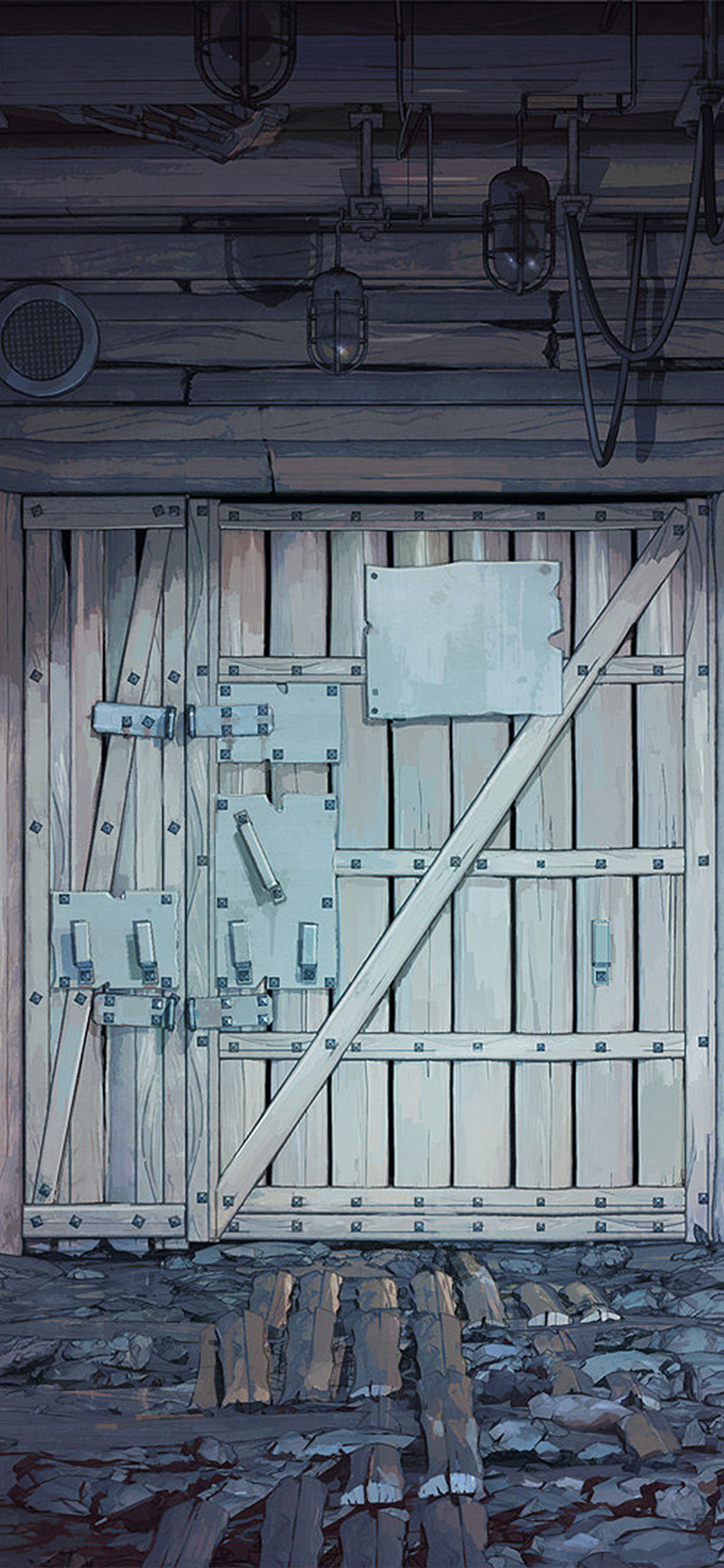 iPhone X wallpaper. painting dark house anime illustration art