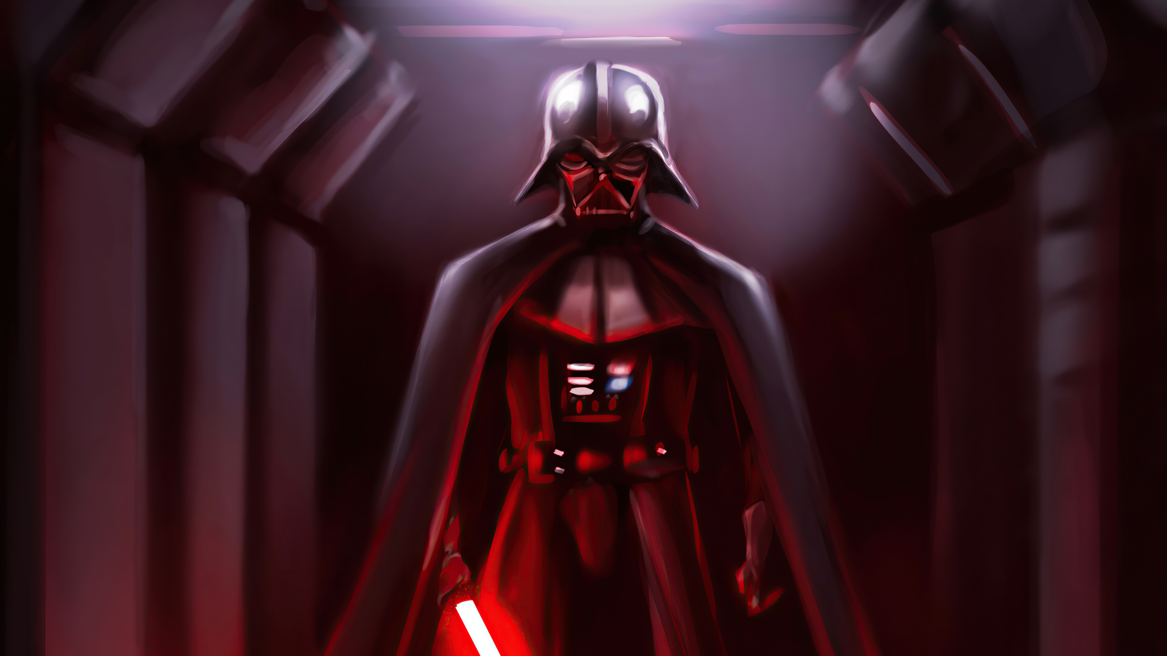 Red Darth Vader With Sword In Red Background Star Wars 4K HD Darth Vader Wallpaper
