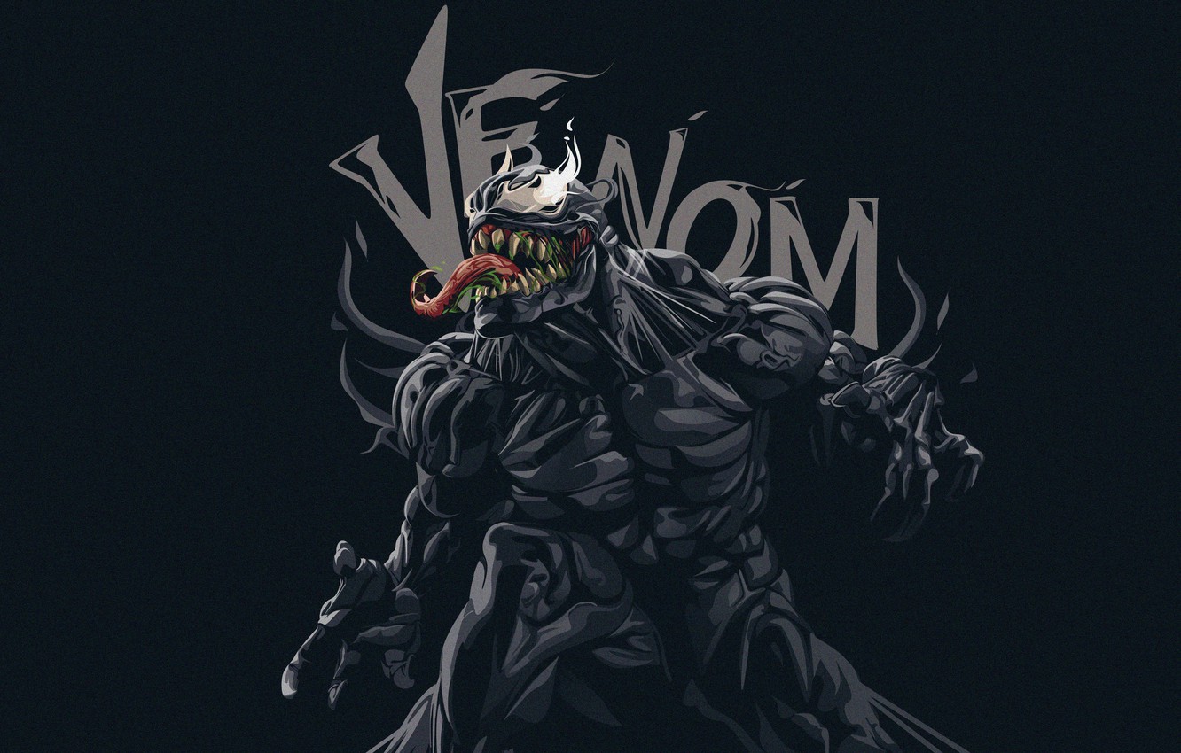 Wallpaper Language, Teeth, Marvel, Venom, Venom, Symbiote, Creatures, Venom Fanart, by Fauzan Destian, Fauzan Destian image for desktop, section минимализм