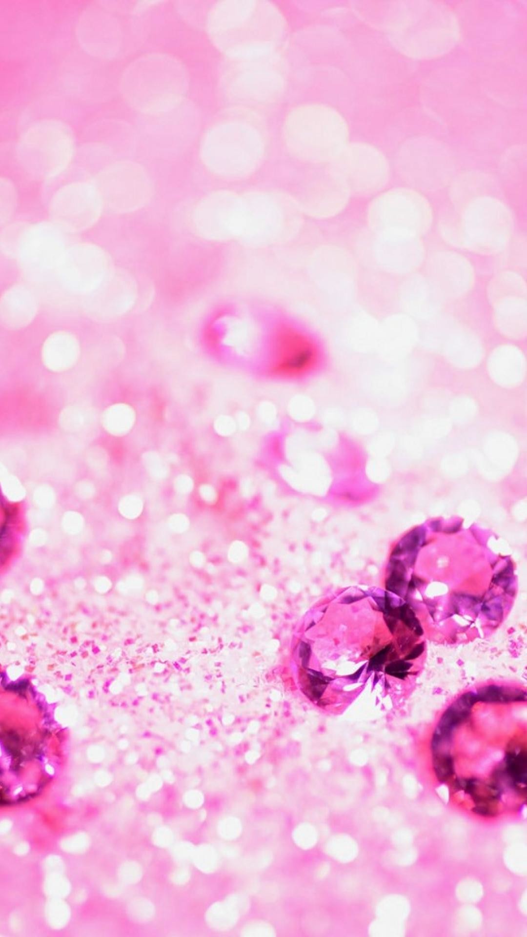 Lots of pink jewelry. Girly glitter iPhone wallpaper