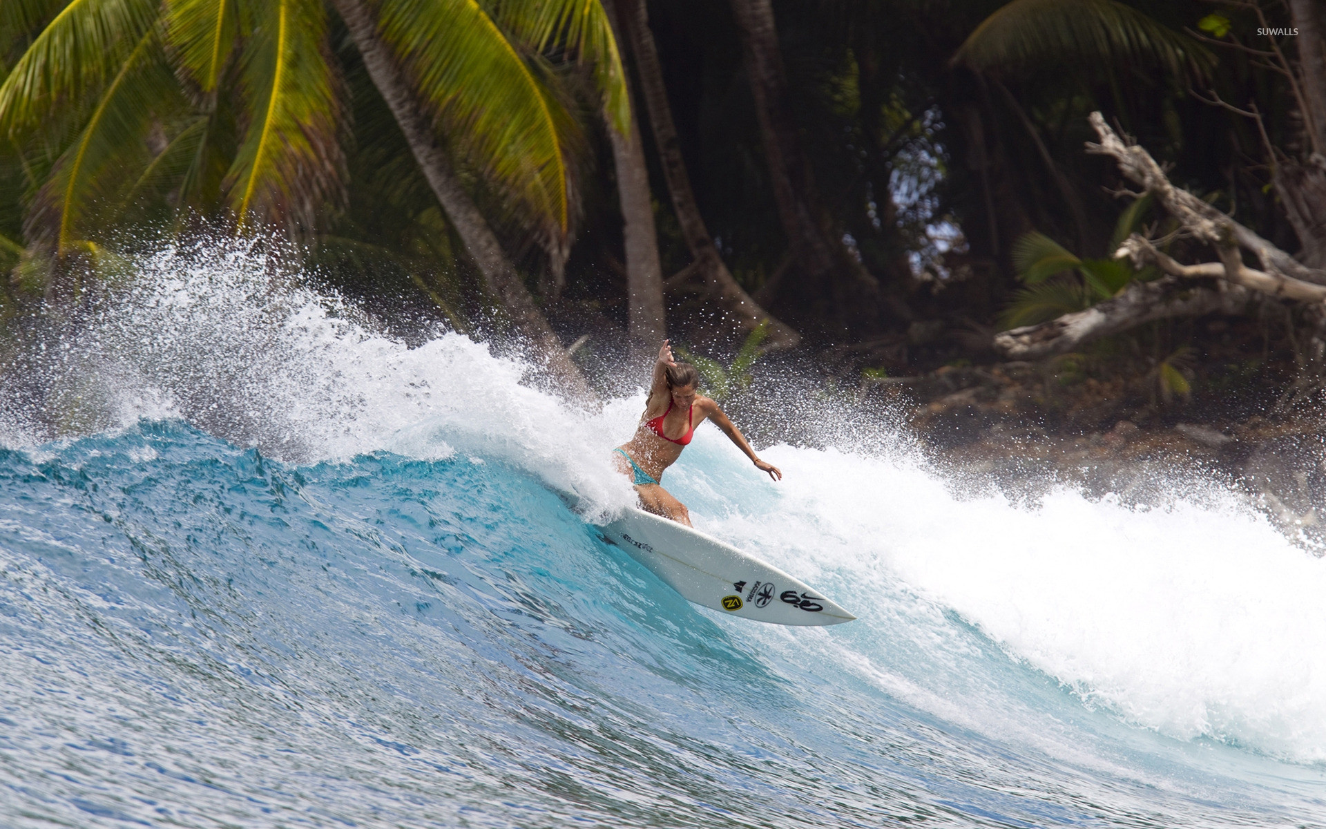 Girls Surfing