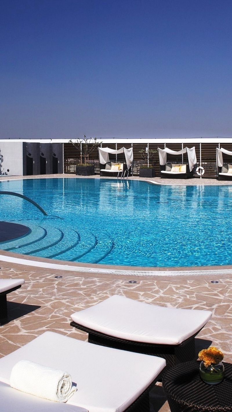 Download Wallpaper 800x1420 Swimming Pool, Sun Loungers, Summer, Comfort Iphone Se 5s 5c 5 For Parallax HD Background