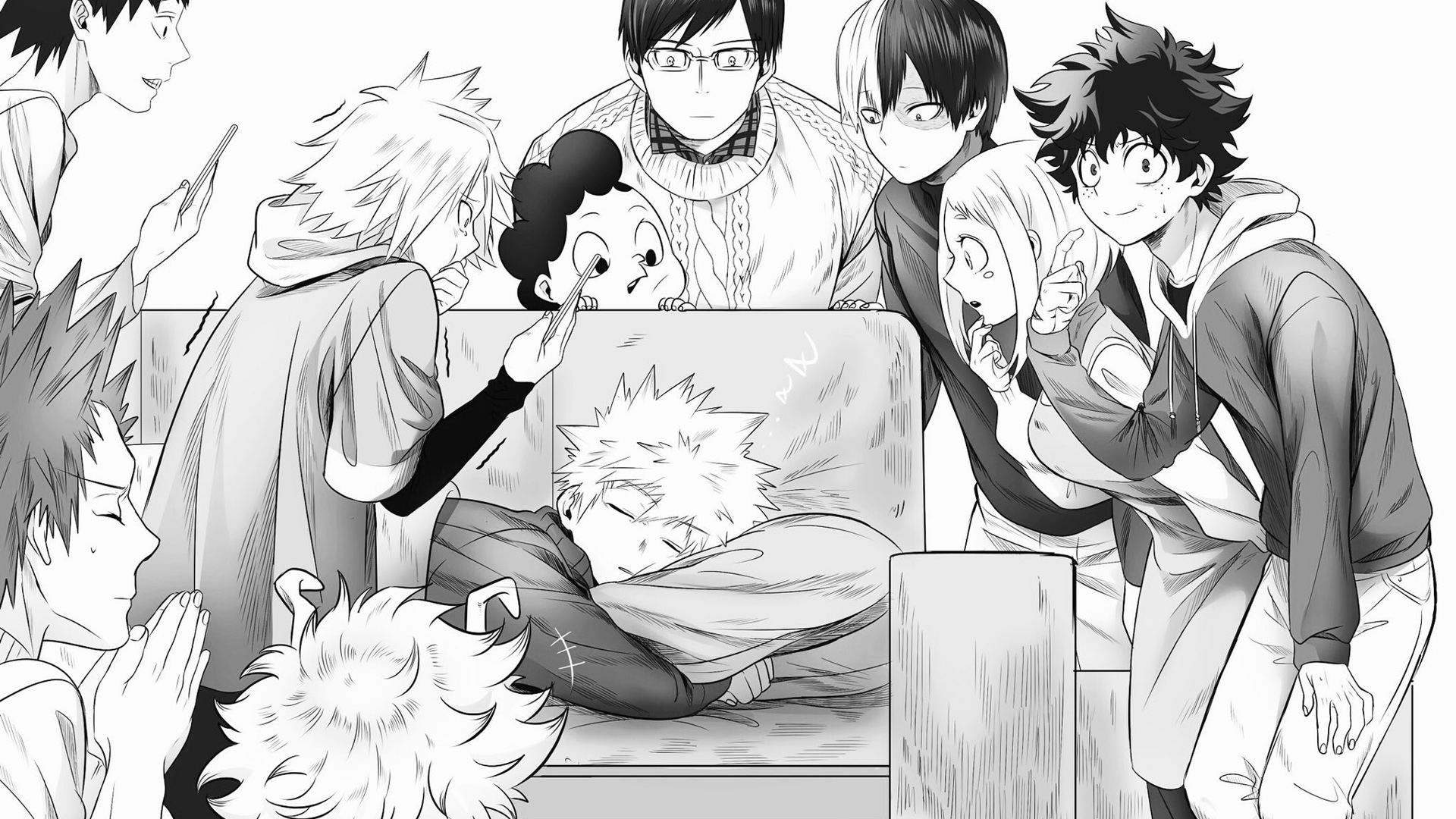 Denki Kaminari Eijiro Kirishima Hanta Sero Izuku Midoriya Katsuki Bakugou HD My Hero Academia Wallpaper