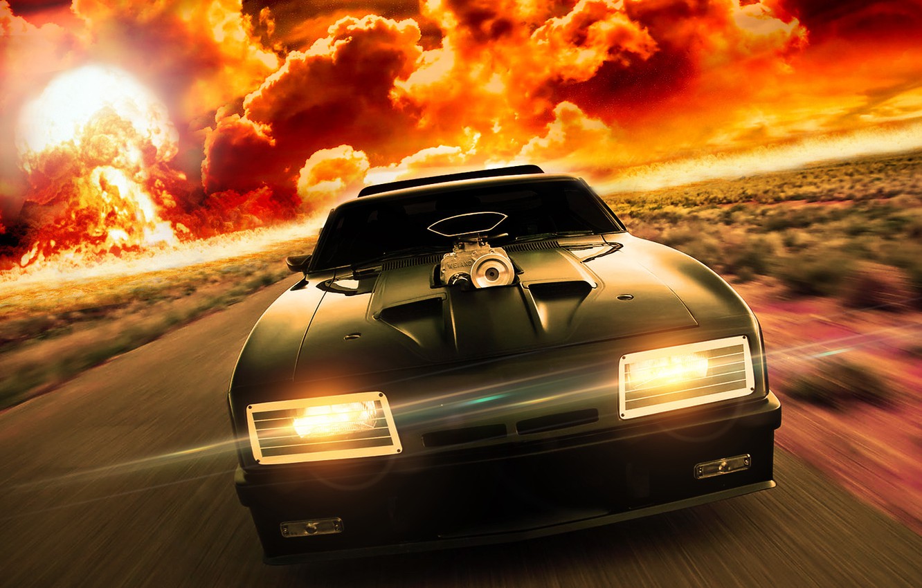 Wallpaper road, auto, storm, mad max, Ford Falcon, mad max image for desktop, section рендеринг