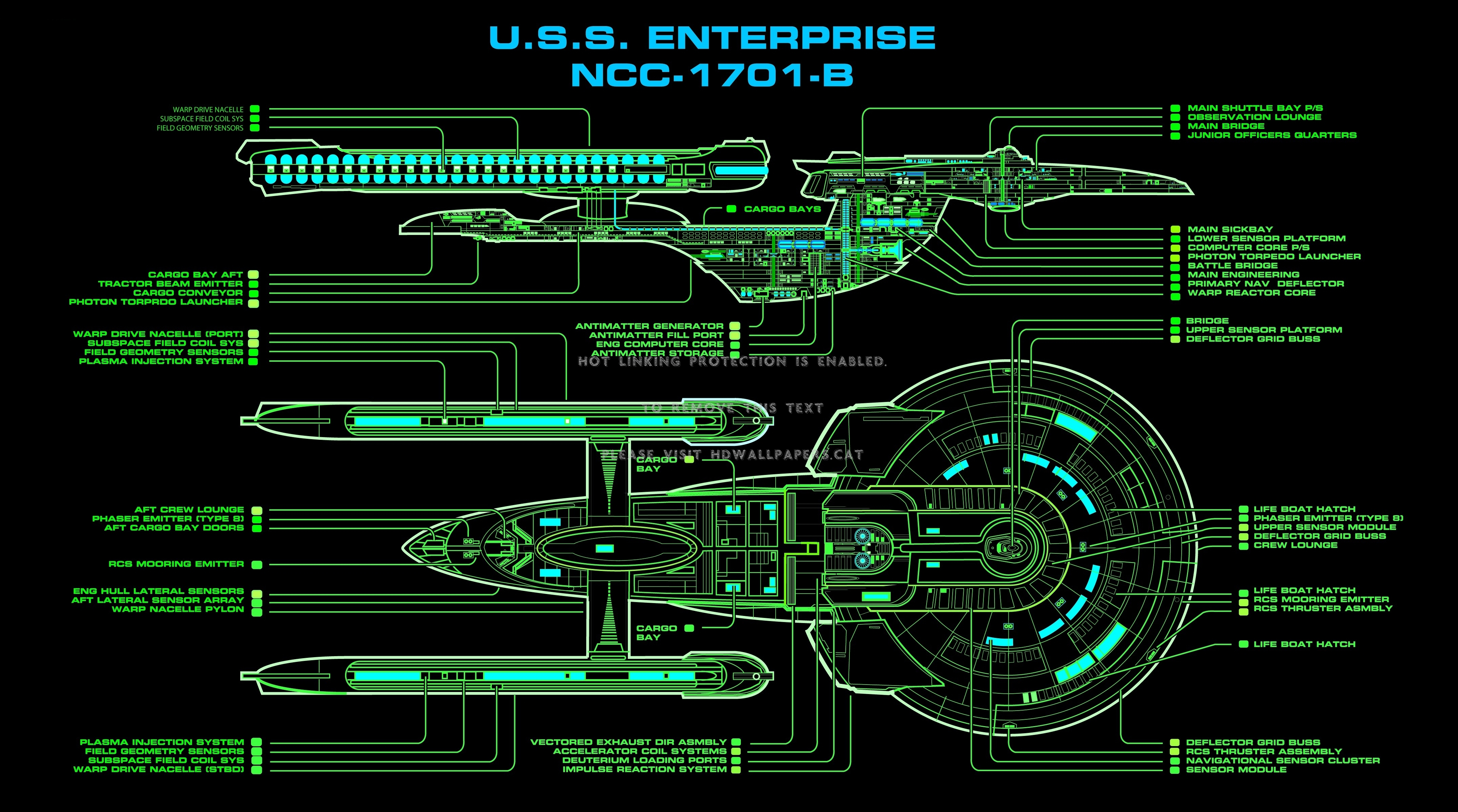 enterprise b schematic star trek diagram