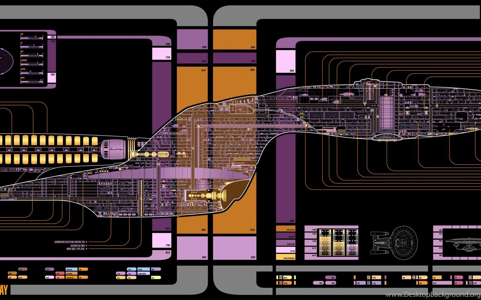 Star Trek The Next Generation Voyager Final Schematics Wallpaper. Desktop Background