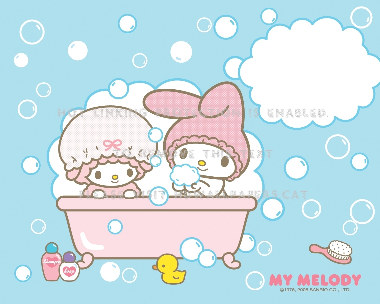 my melody bathtime kawaii sanrio rabbit