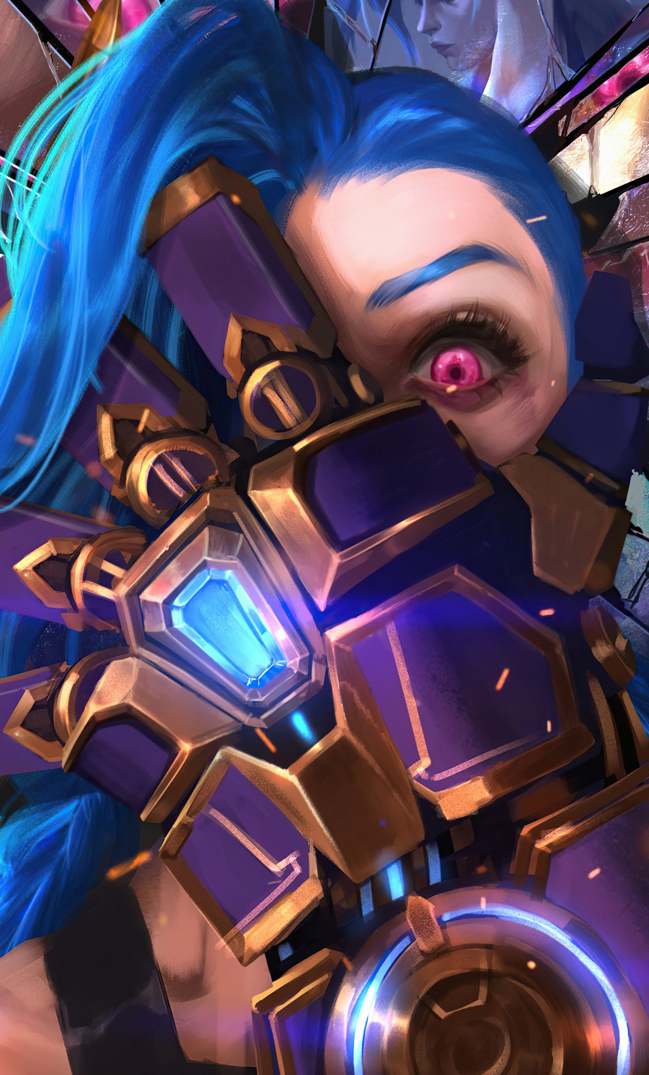 Arcane Vi Jinx LoL Wallpaper iPhone Phone 4K #1831e