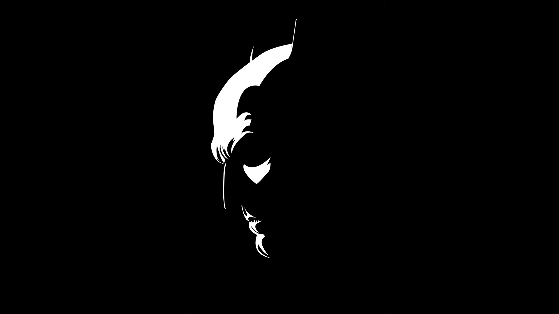 Batman Black and White Background Wallpaper