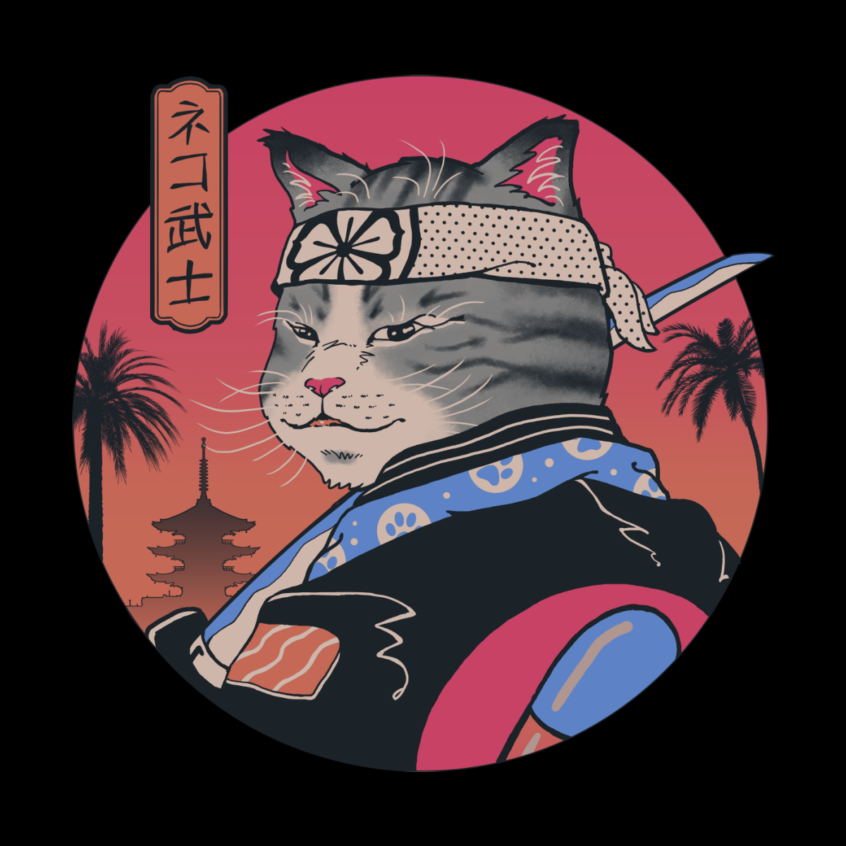 Samurai Cat. Vincent Trinidad Art. Cat art print, Cat art, Japanese art