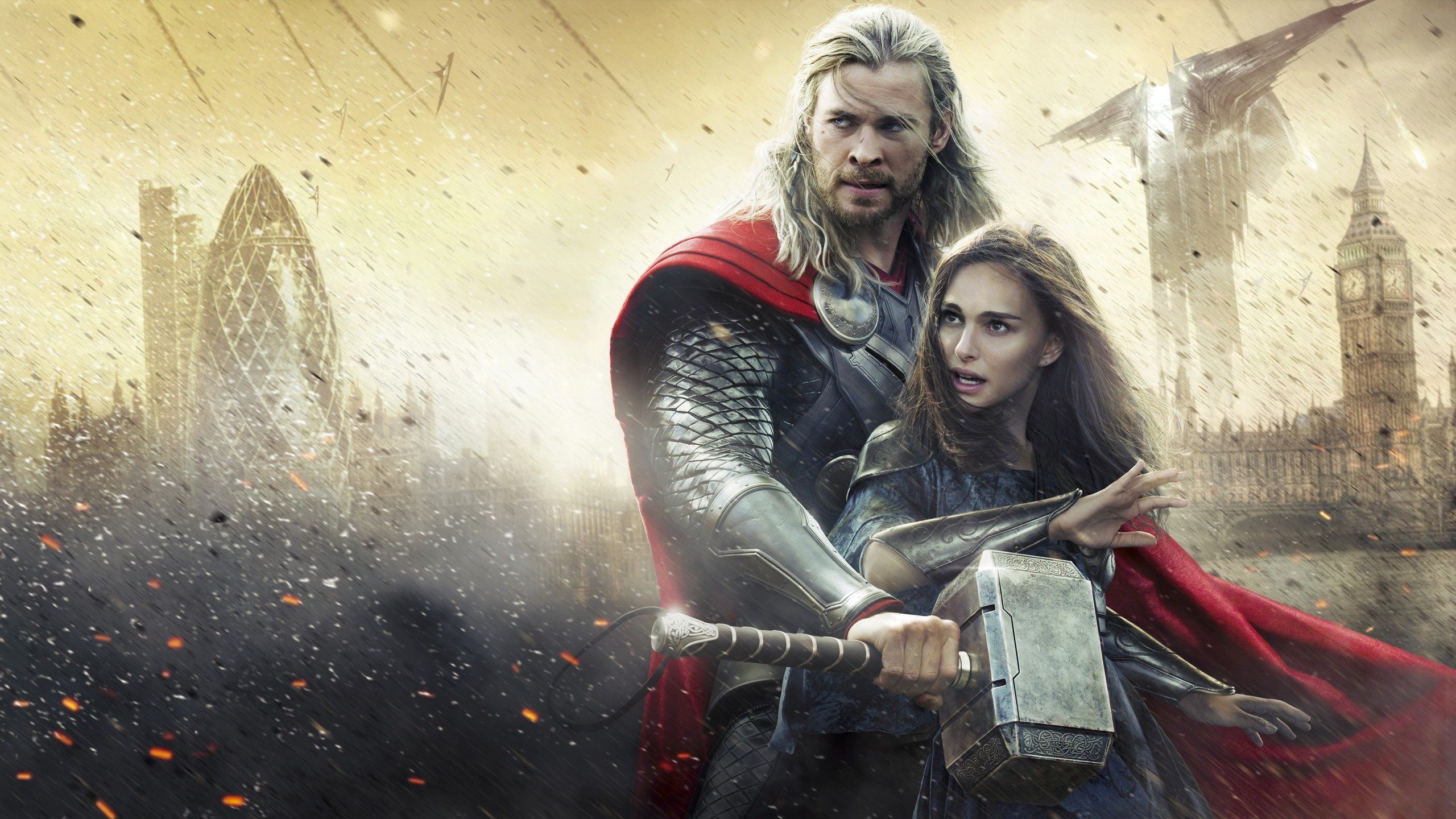 movies, #Chris Hemsworth, #Natalie Portman, #Thor, #Thor 2: The Dark World, #Mjölnir. Wallpaper No. 90084. The dark world, Adventure movies, World movies