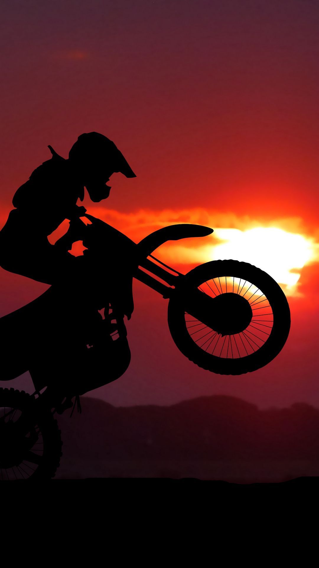 Download wallpaper 1080x1920 motorcycle, motorcyclist, cross, stunt, silhouette, sunset samsung galaxy s4, s5, n. Cool dirt bikes, Moto wallpaper, Motocross love